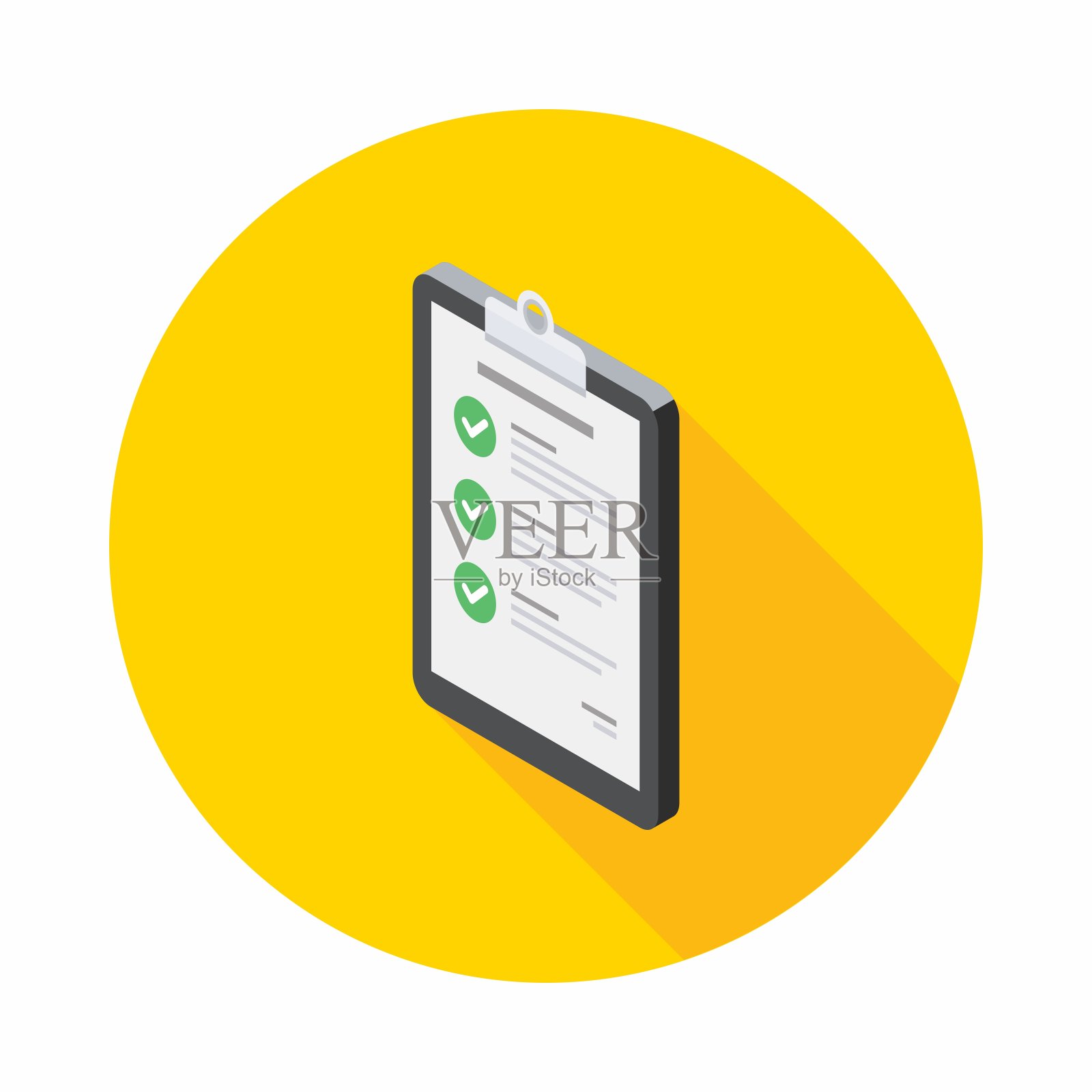 检查表等距左视图图标矢量等距。插画图片素材