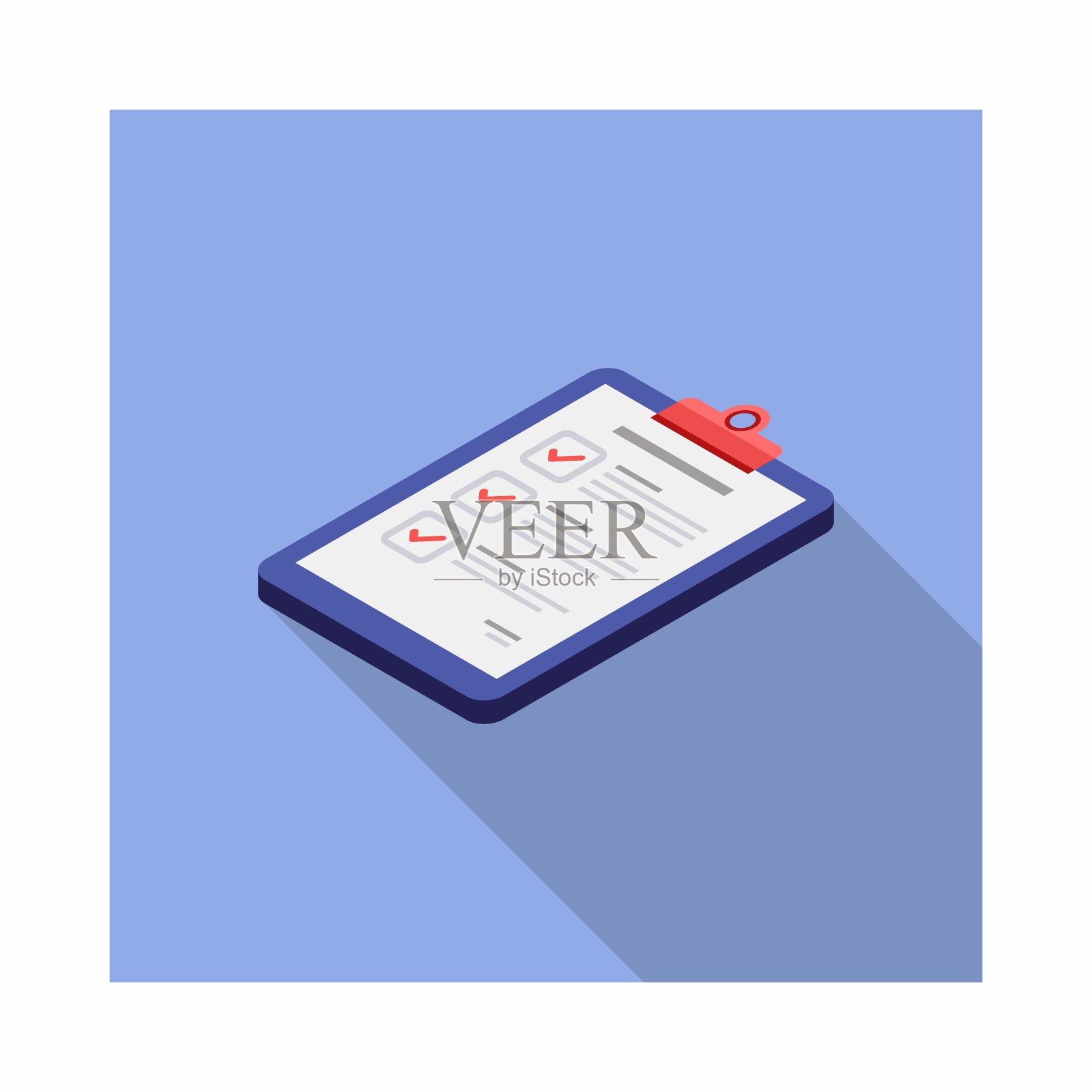 检查表等距左视图图标矢量等距。插画图片素材