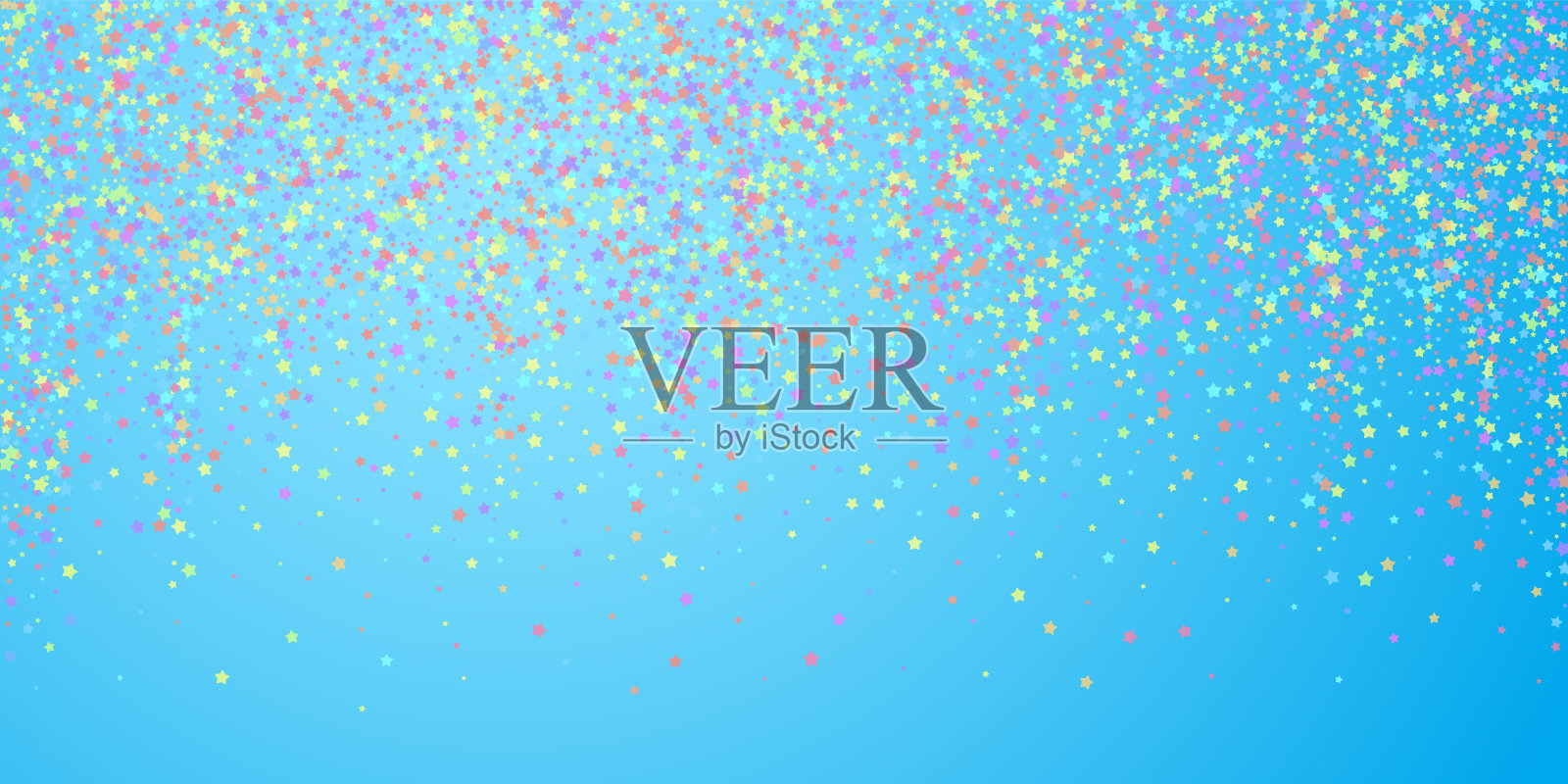 节日的五彩纸屑。庆祝的星星。五彩缤纷的明星插画图片素材