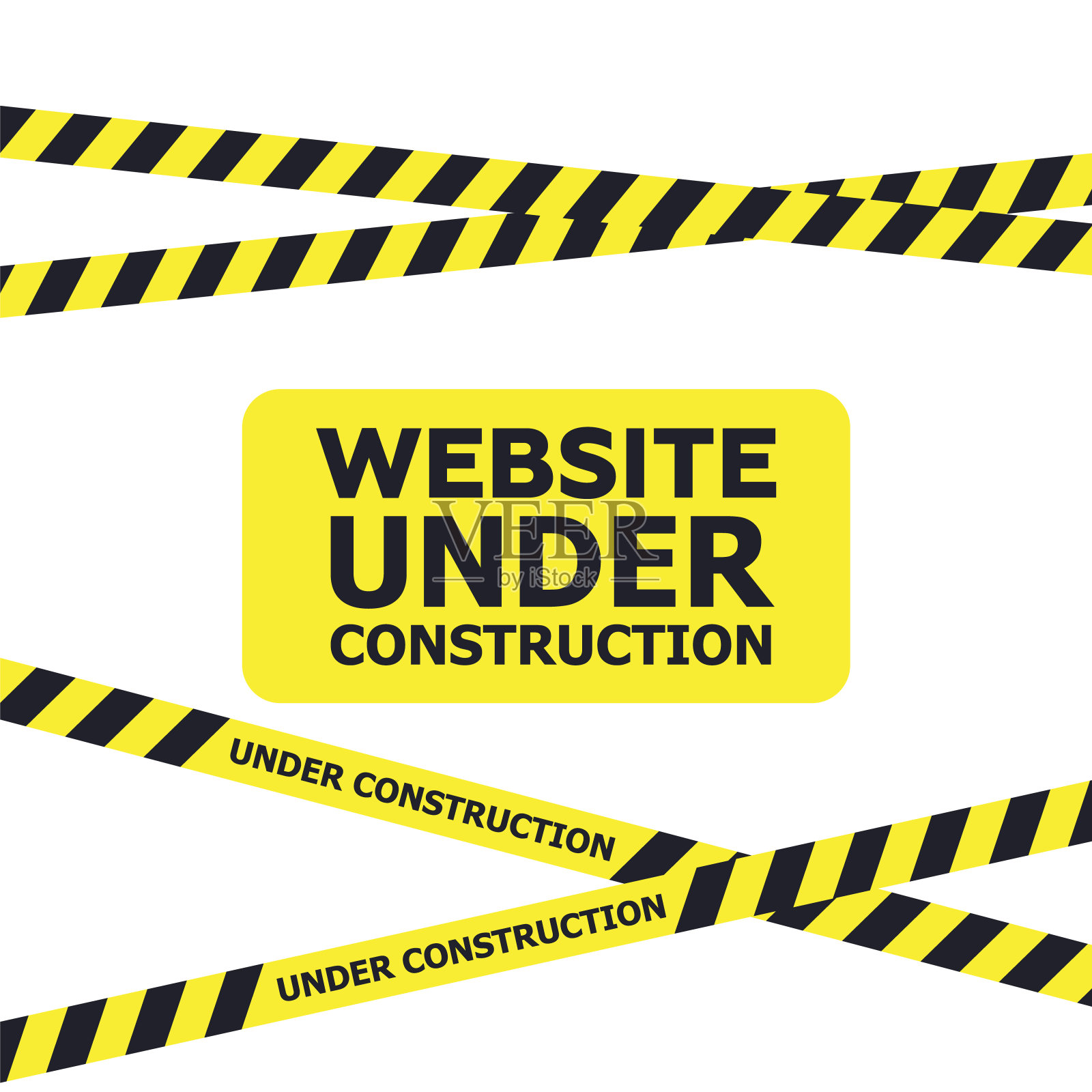 网站建设页面背景。警示胶带横幅插画图片素材