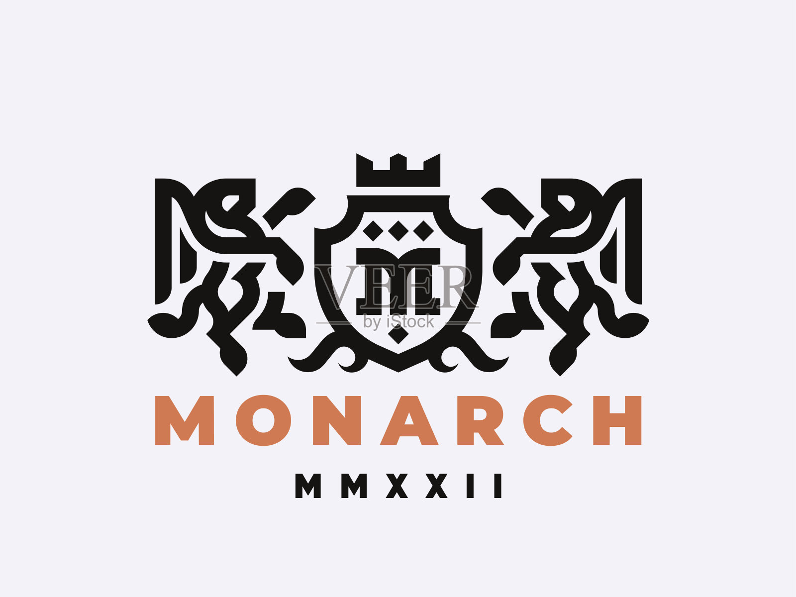 飞狮现代象征。纹章狮鹫符号设计可为您的业务编辑。矢量插图。插画图片素材