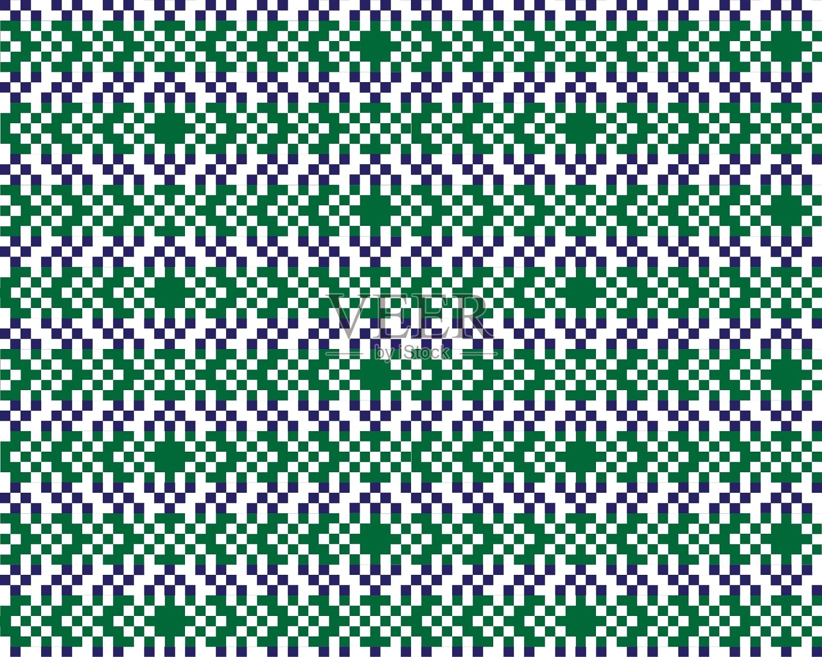 绿色圣诞集市岛无缝图案背景插画图片素材