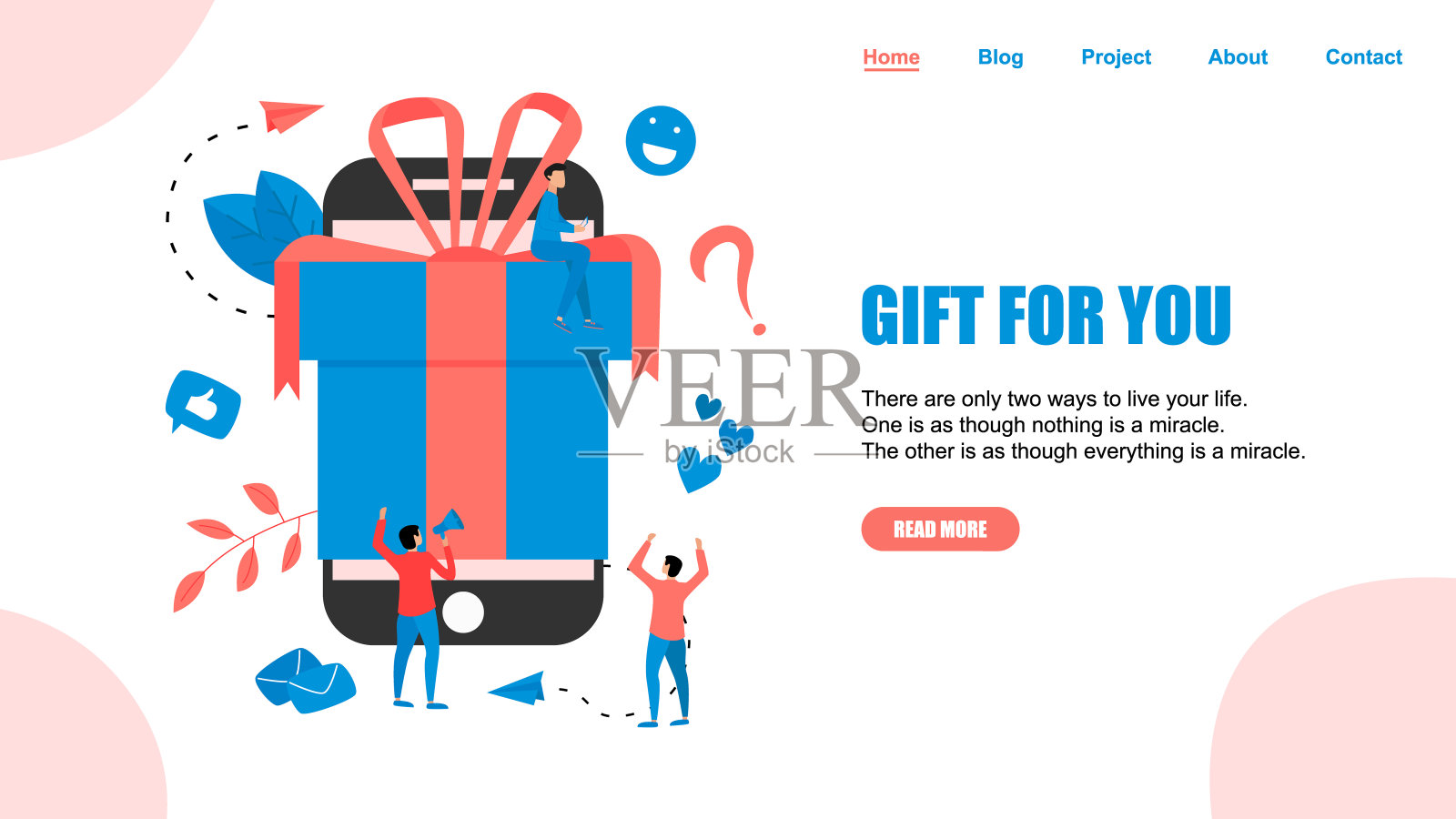 在线礼盒。推广网上商店或商店的忠诚度计划和奖金。矢量插图的广告。插画图片素材