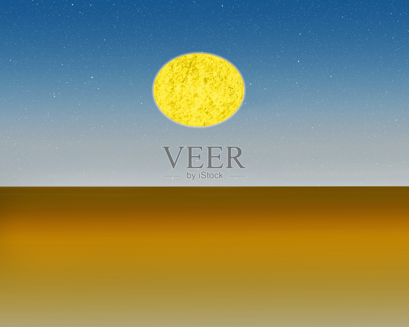 明亮的黄色太阳在遥远的地外行星照片摄影图片