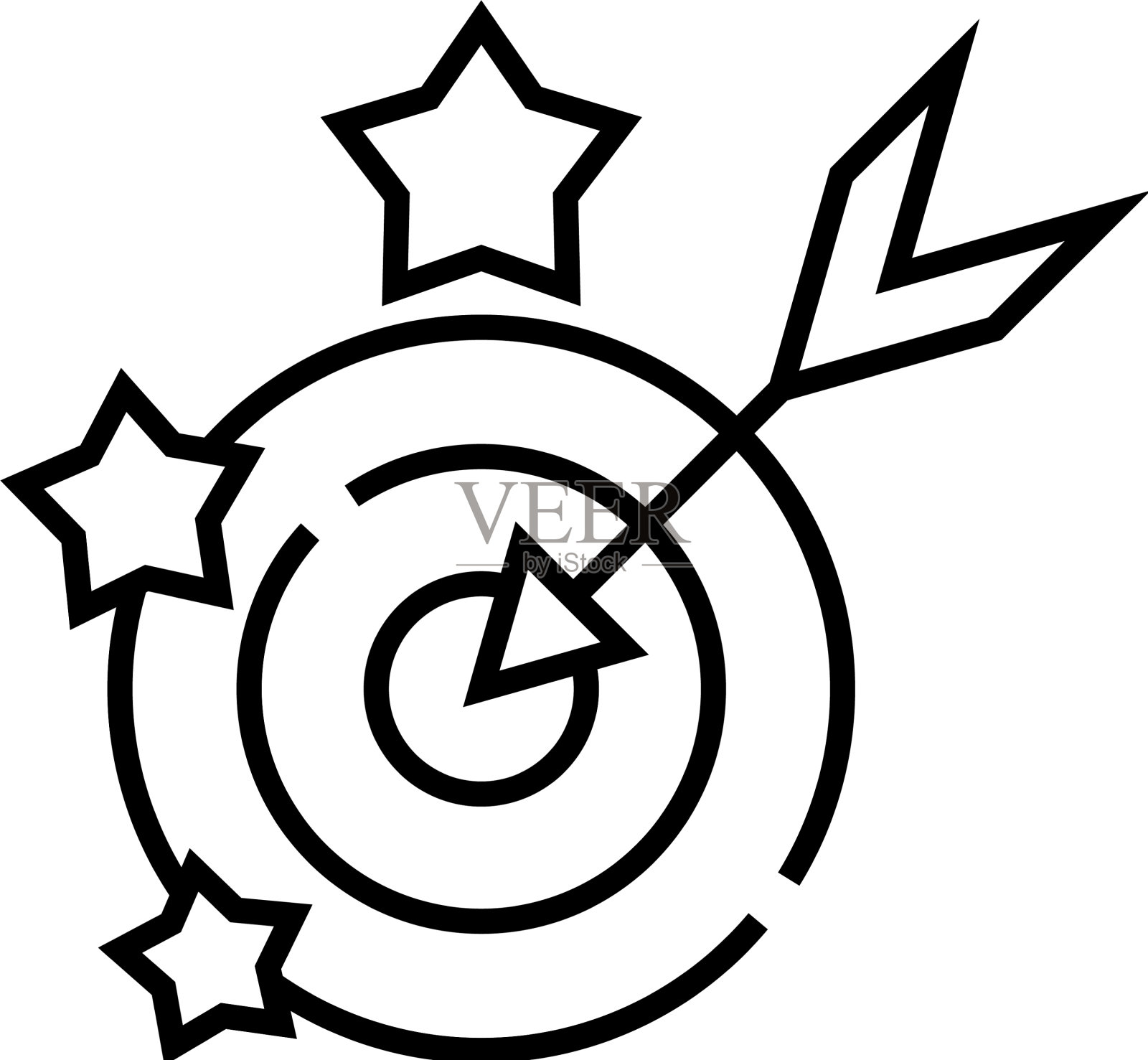 达到目标线图标概念标志轮廓设计元素图片