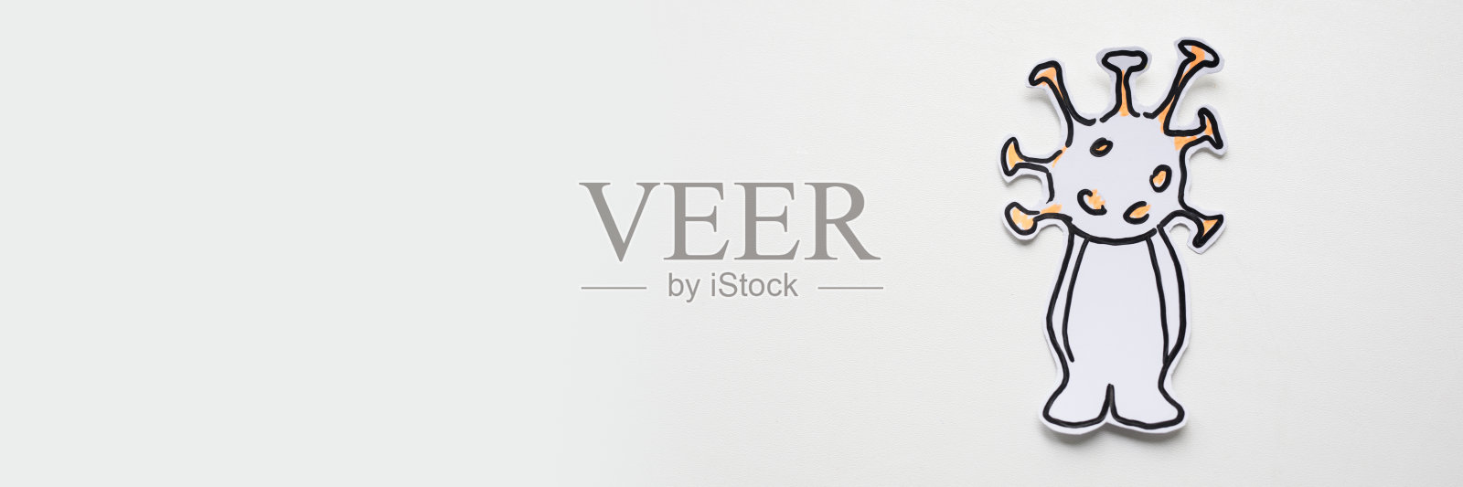 纸上带有病毒的人生病了照片摄影图片