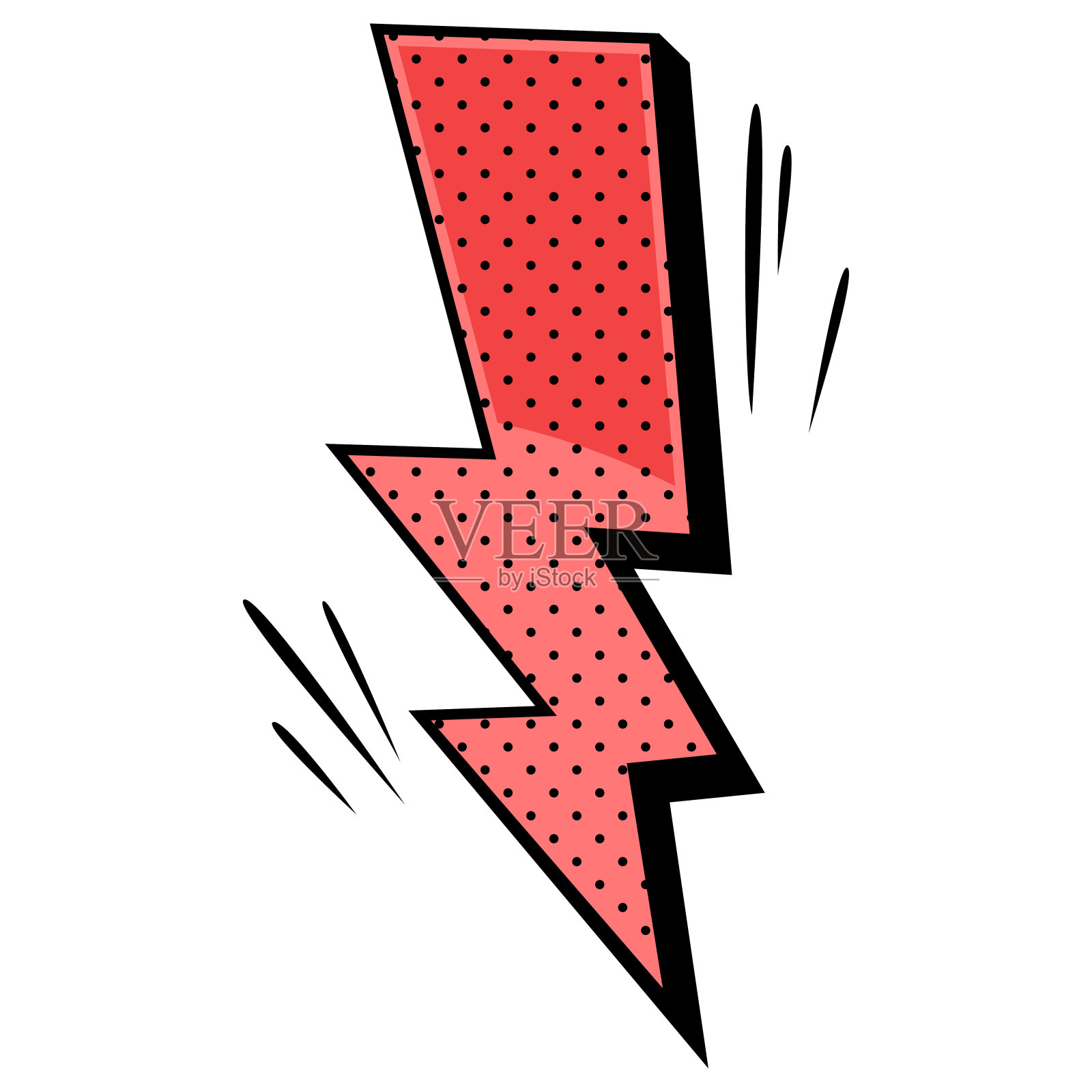 漫画的元素。卡通粉红闪光。矢量图标孤立在白色背景。设计元素图片