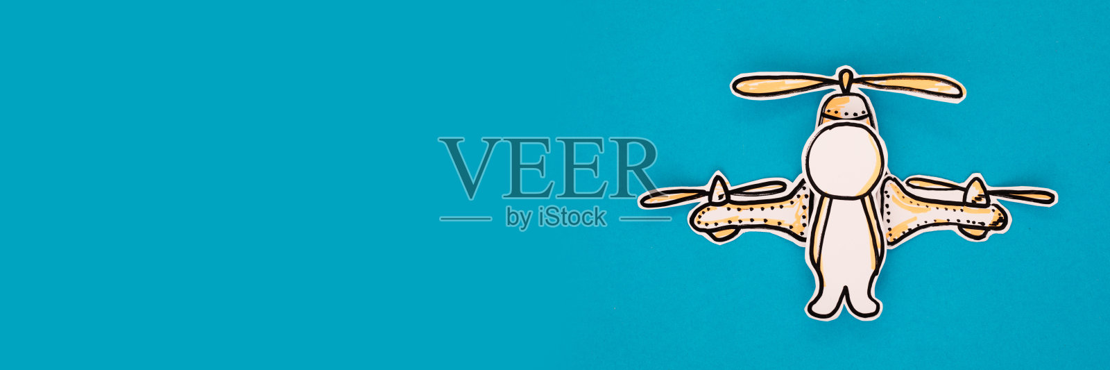 纸上飞行员的图标在飞机上呈蓝色照片摄影图片