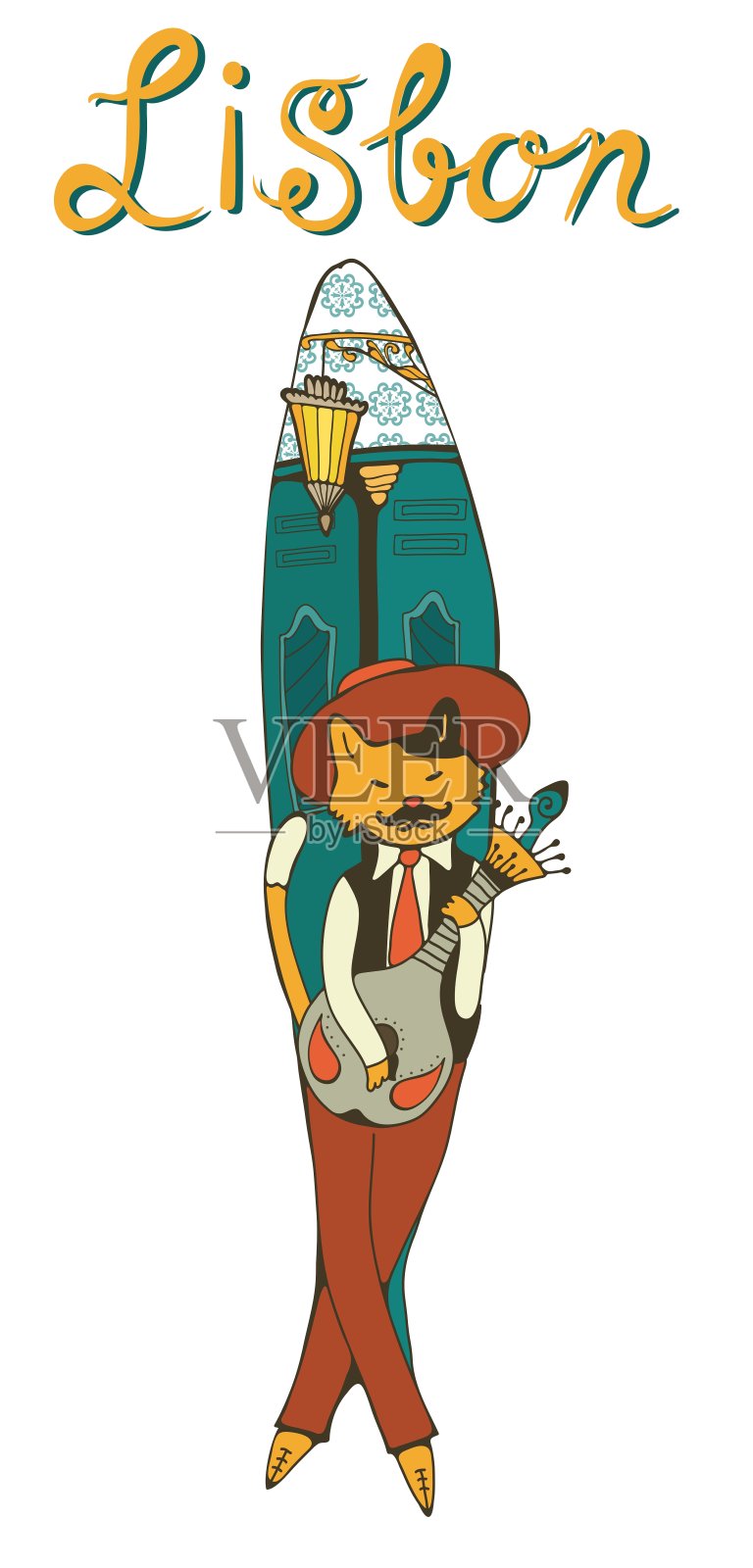 里斯本沙丁鱼作为受欢迎的沙丁鱼节的象征设计元素图片