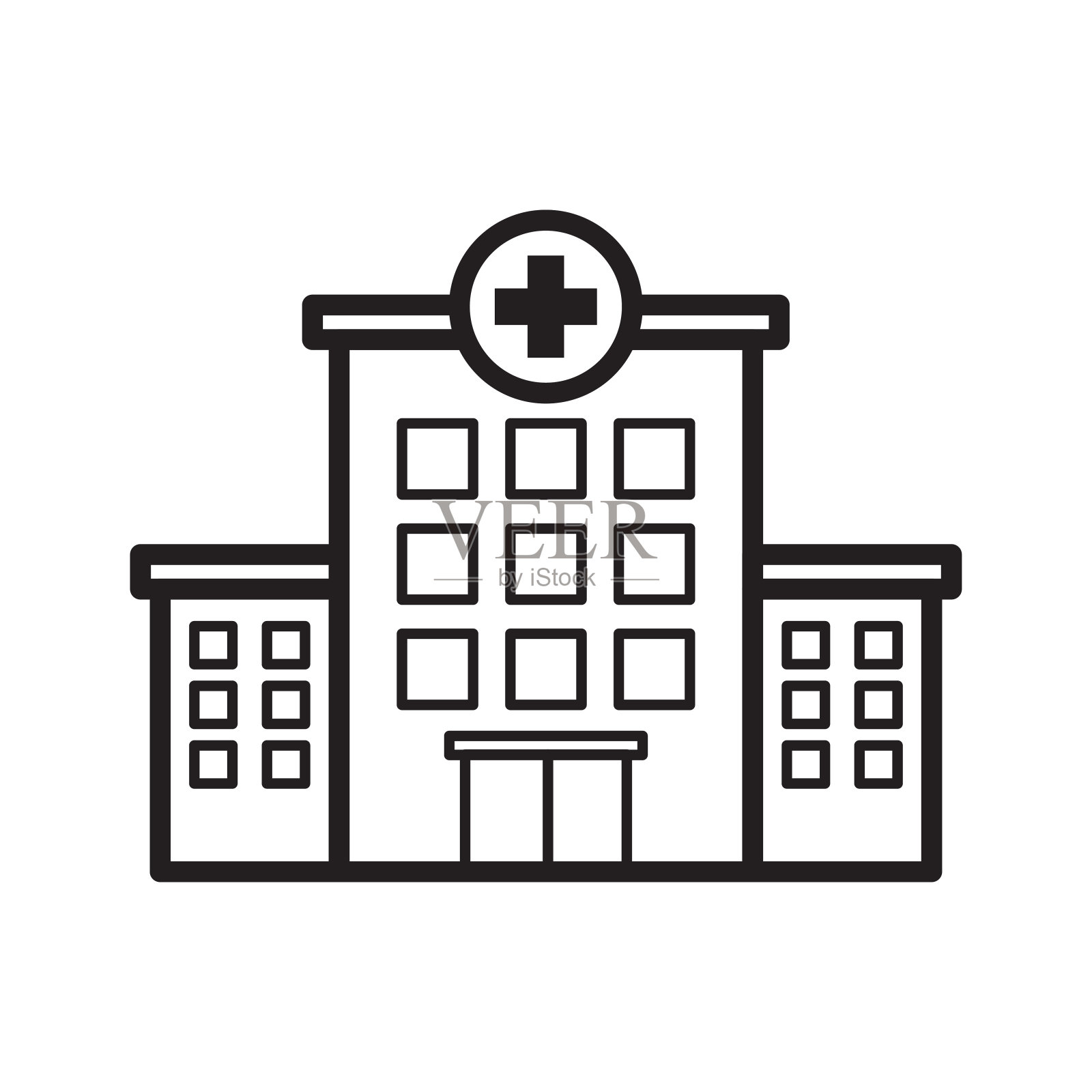 医院建筑图标矢量模板插画图片素材