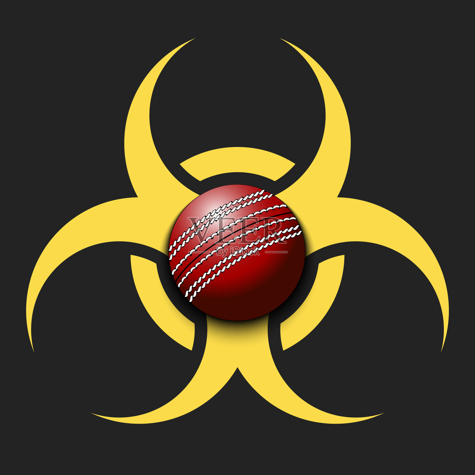 带有板球的生物危害标志插画图片素材