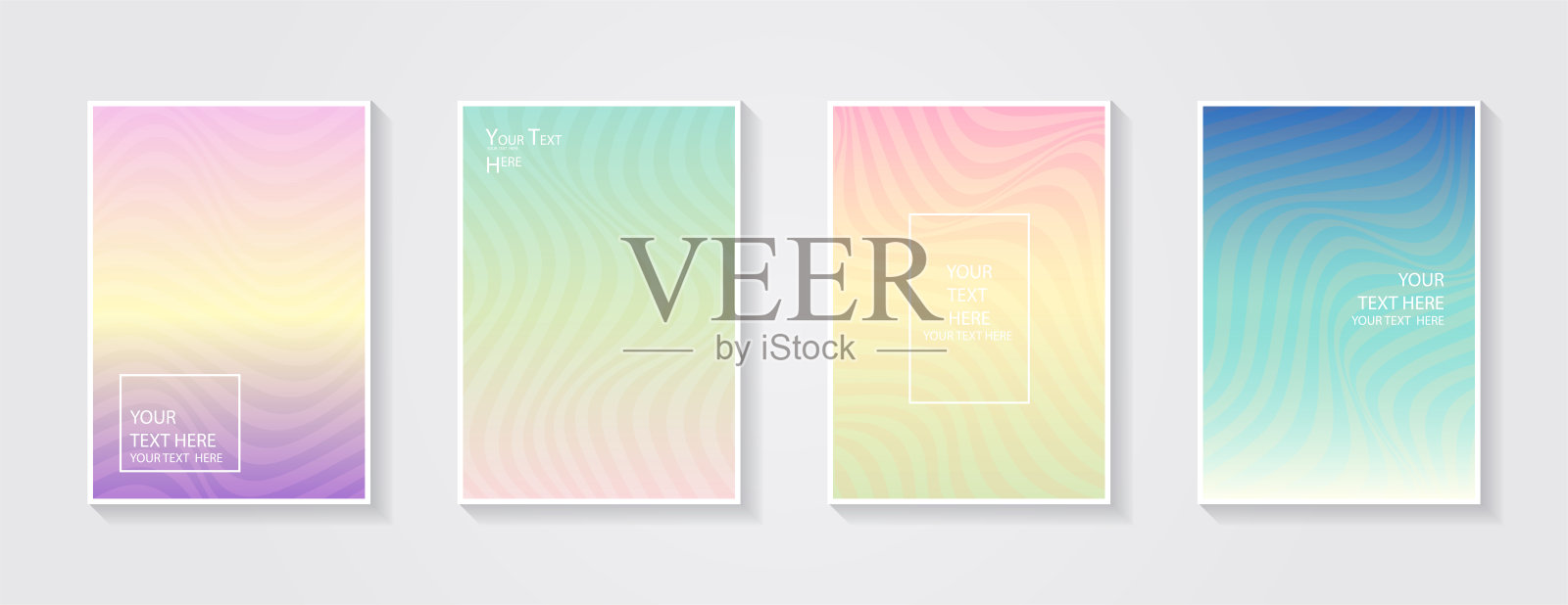 简约现代的封面设计。动态彩色渐变。未来的几何图案。蓝色、粉色、黄色、绿色、橙色、紫色招贴模板。设计模板素材