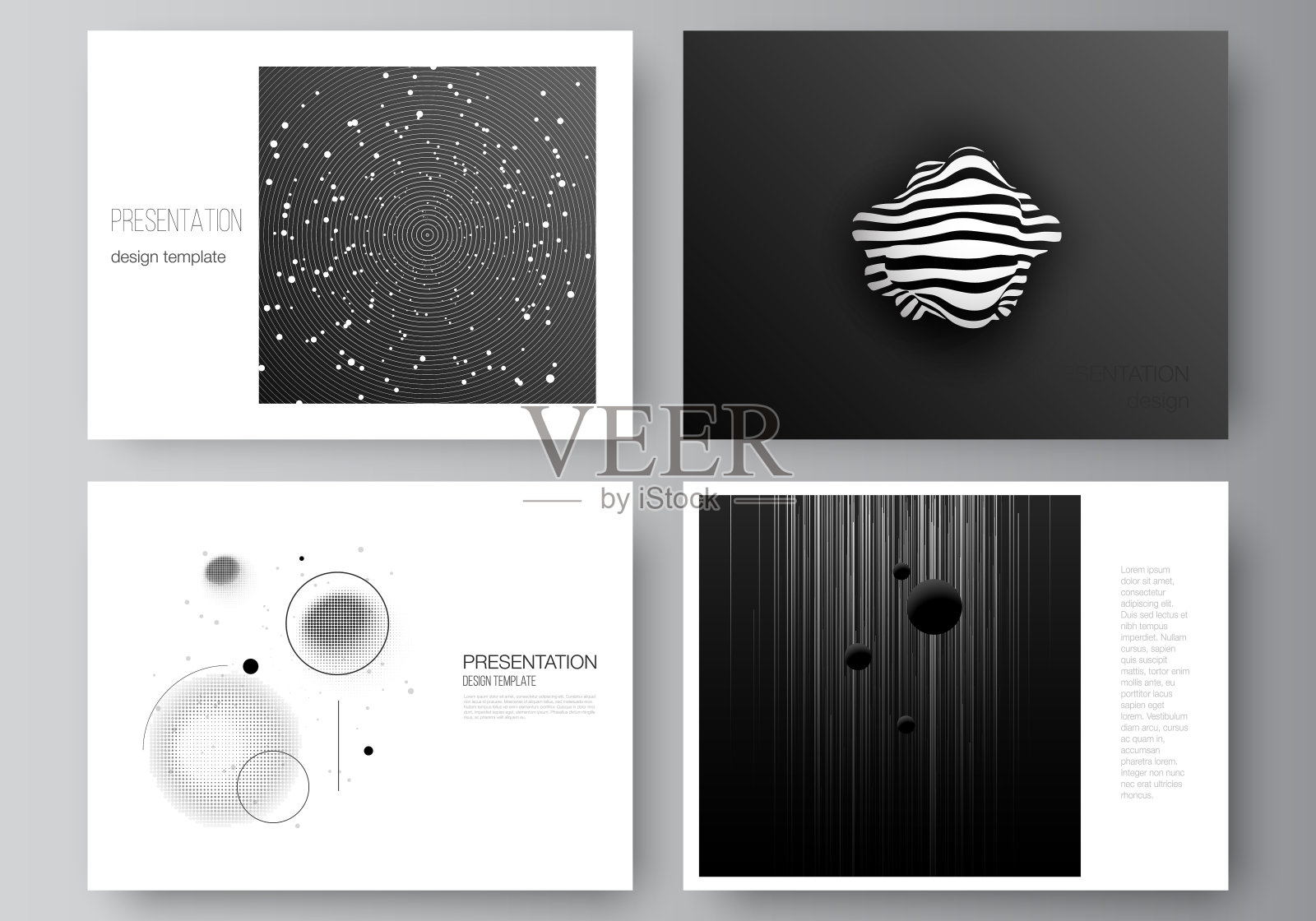 矢量布局的演示幻灯片设计业务模板，多用途的演示宣传册模板，宣传册封面。科技未来背景，空间设计天文学概念。插画图片素材