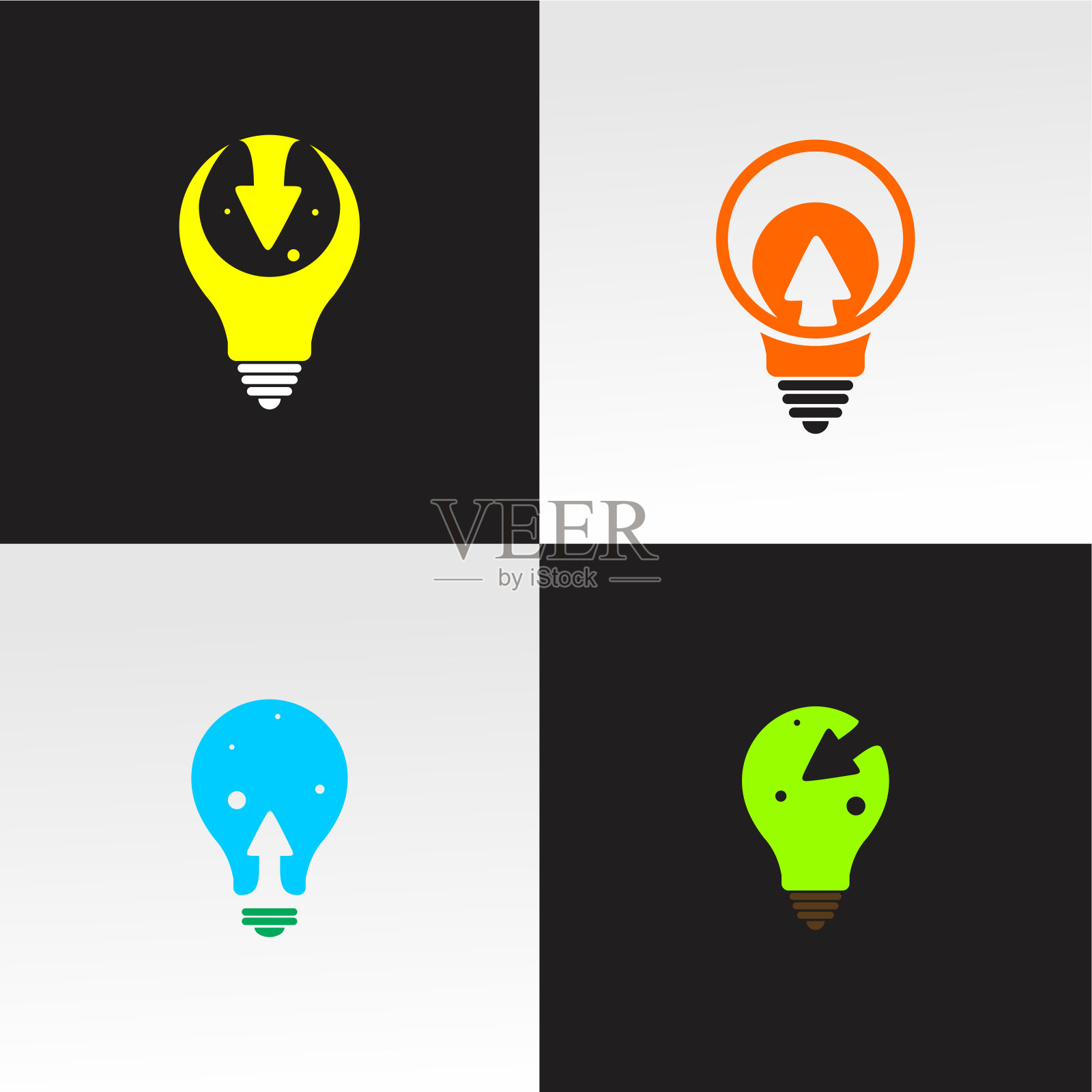 数字标志，创意标志模板。数字灵感标志设计-向量。插画图片素材