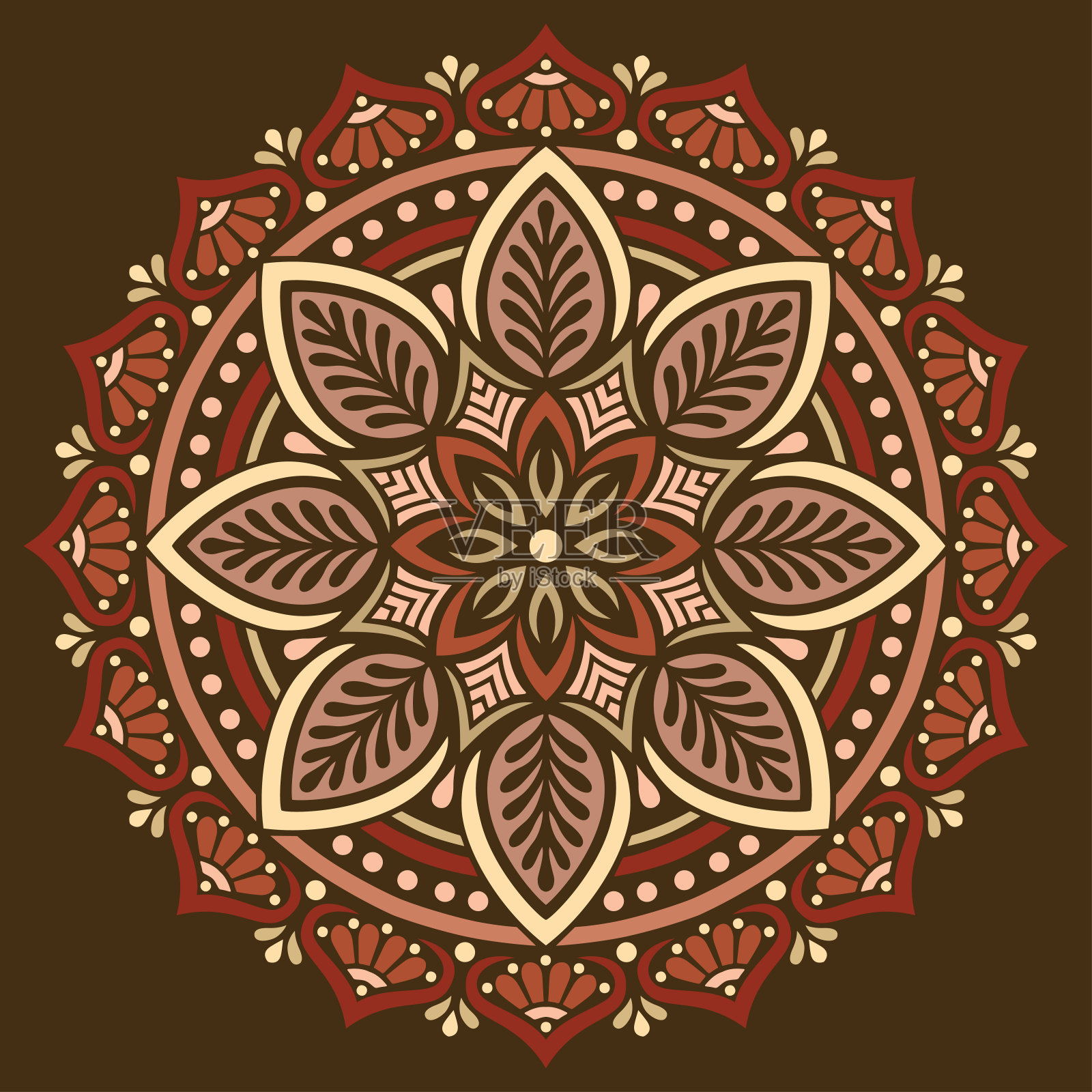 曼陀罗图案彩色蜡笔涂鸦素描好心情。插画图片素材