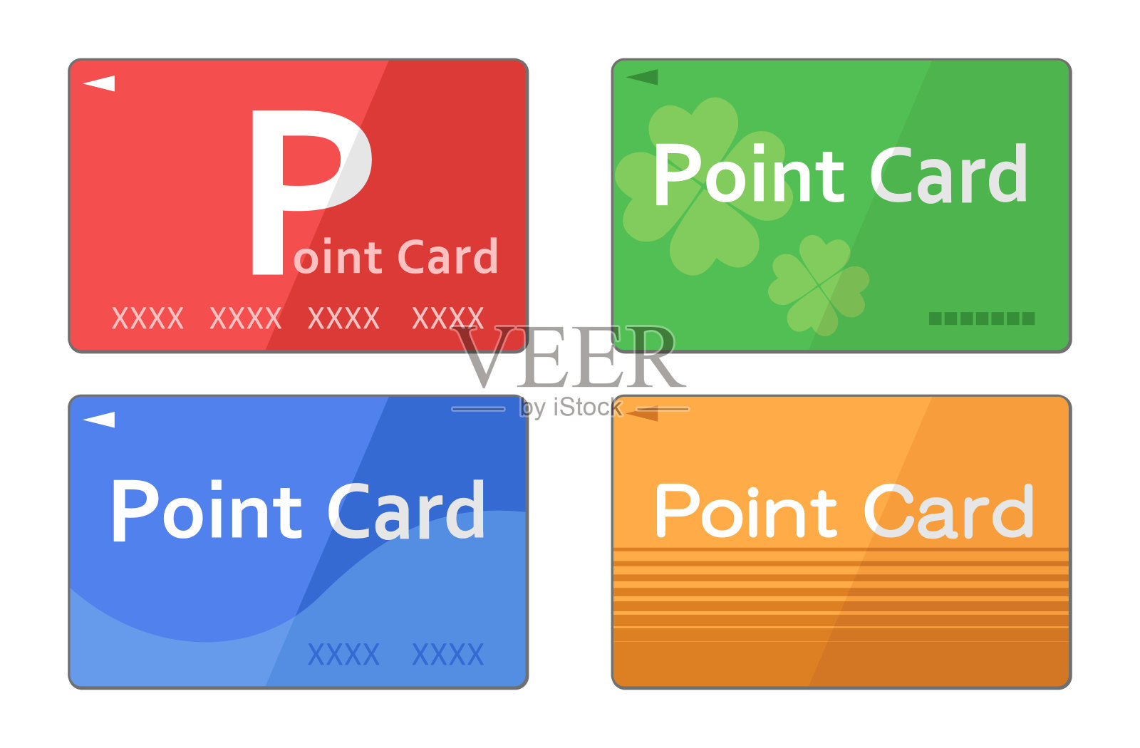 各种点卡的说明插画图片素材