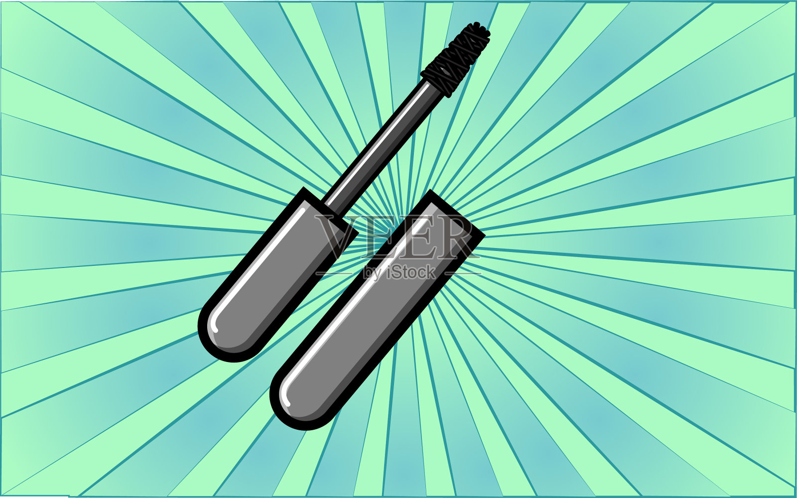 美丽迷人的黑眼线化妆插画图片素材