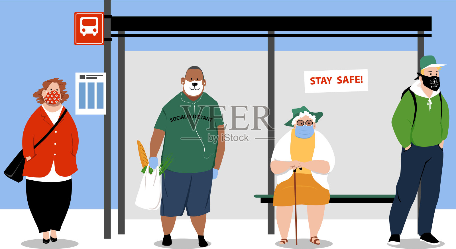 公共交通安全插画图片素材