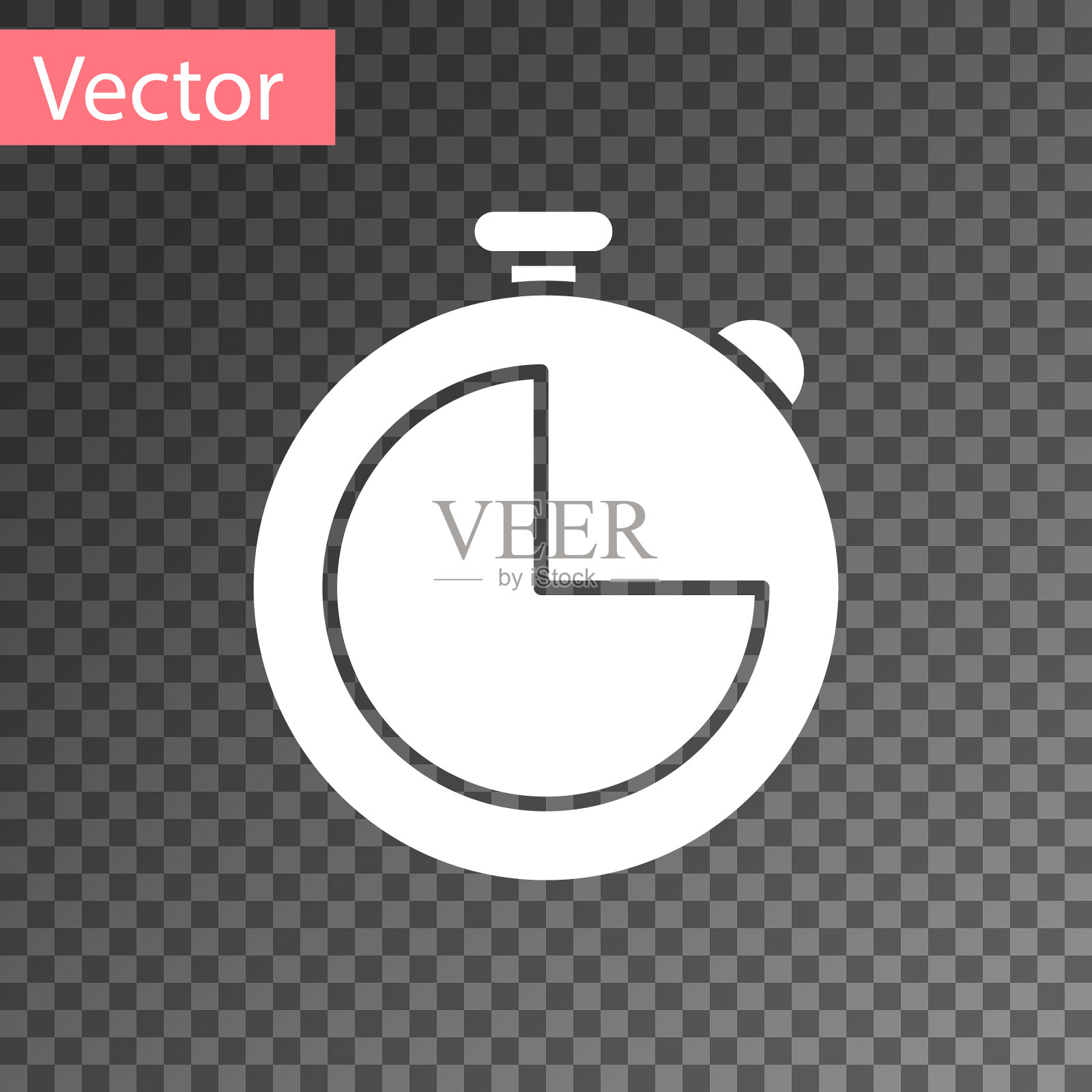 白色厨房定时器图标隔离透明插画图片素材