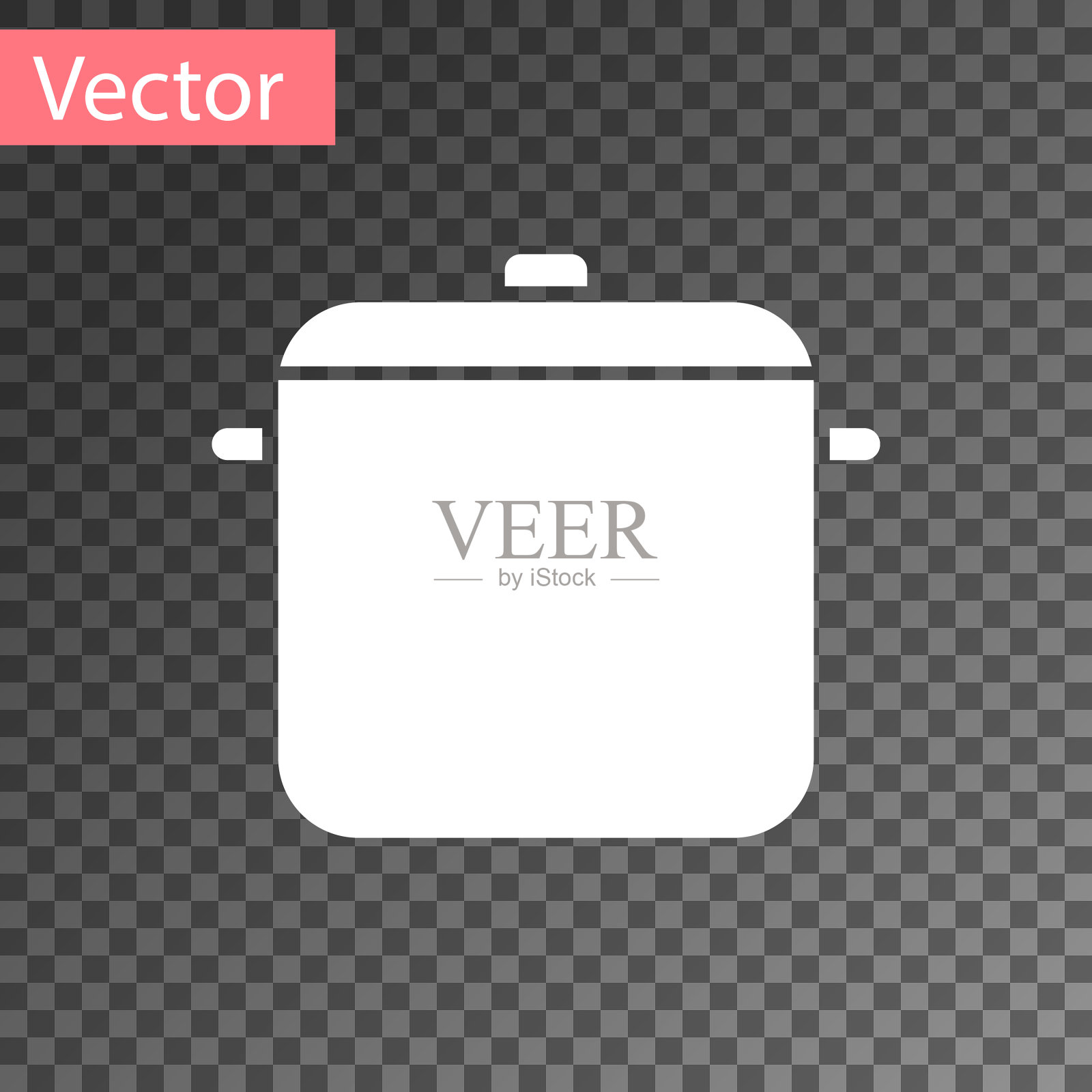 白色烹饪锅图标孤立上透明插画图片素材