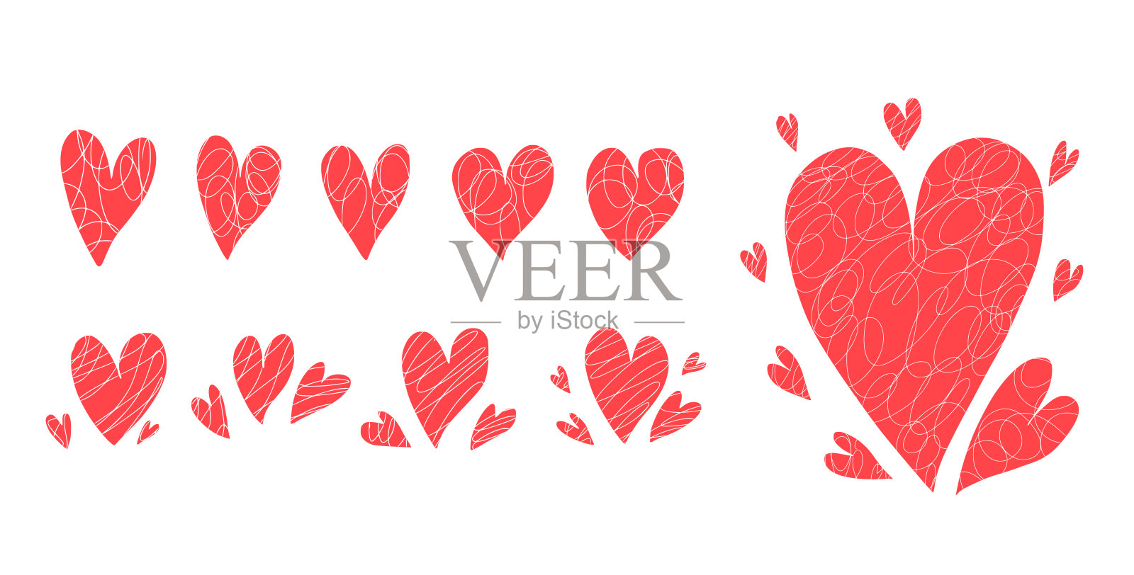 一颗心被隔离在白色上。矢量设计。插画图片素材