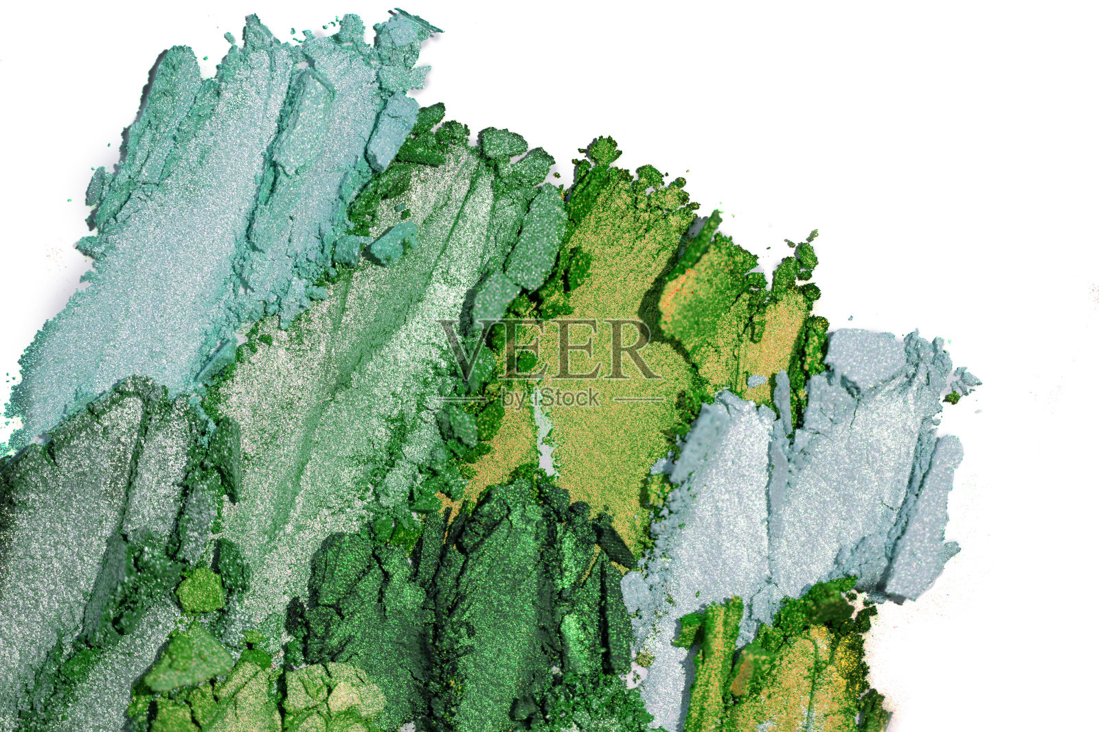 绿色眼影笔画孤立的白色背景照片摄影图片