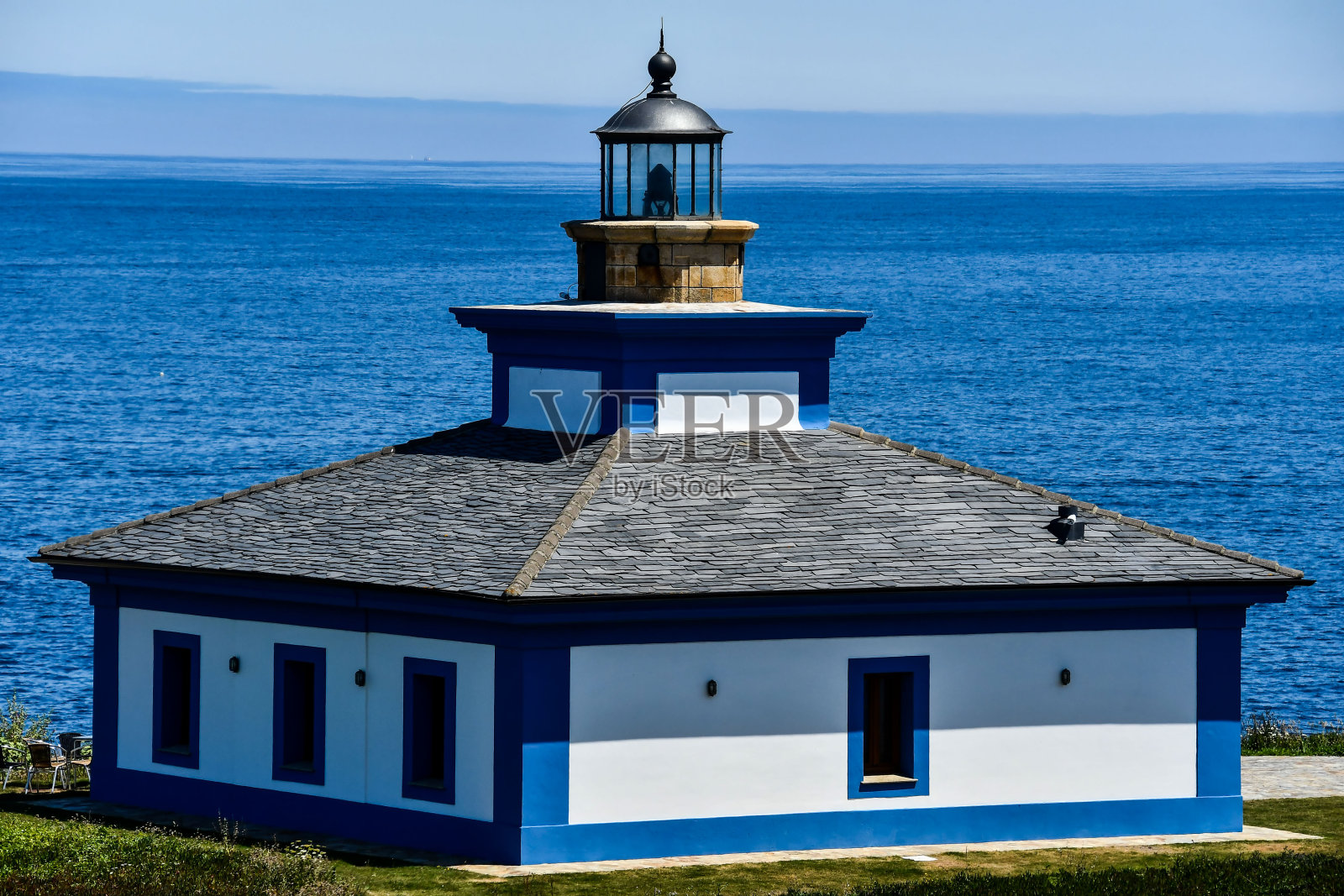 希腊克里特岛上的灯塔，照片作为背景，在西班牙北部，加利西亚，西班牙，欧洲照片摄影图片