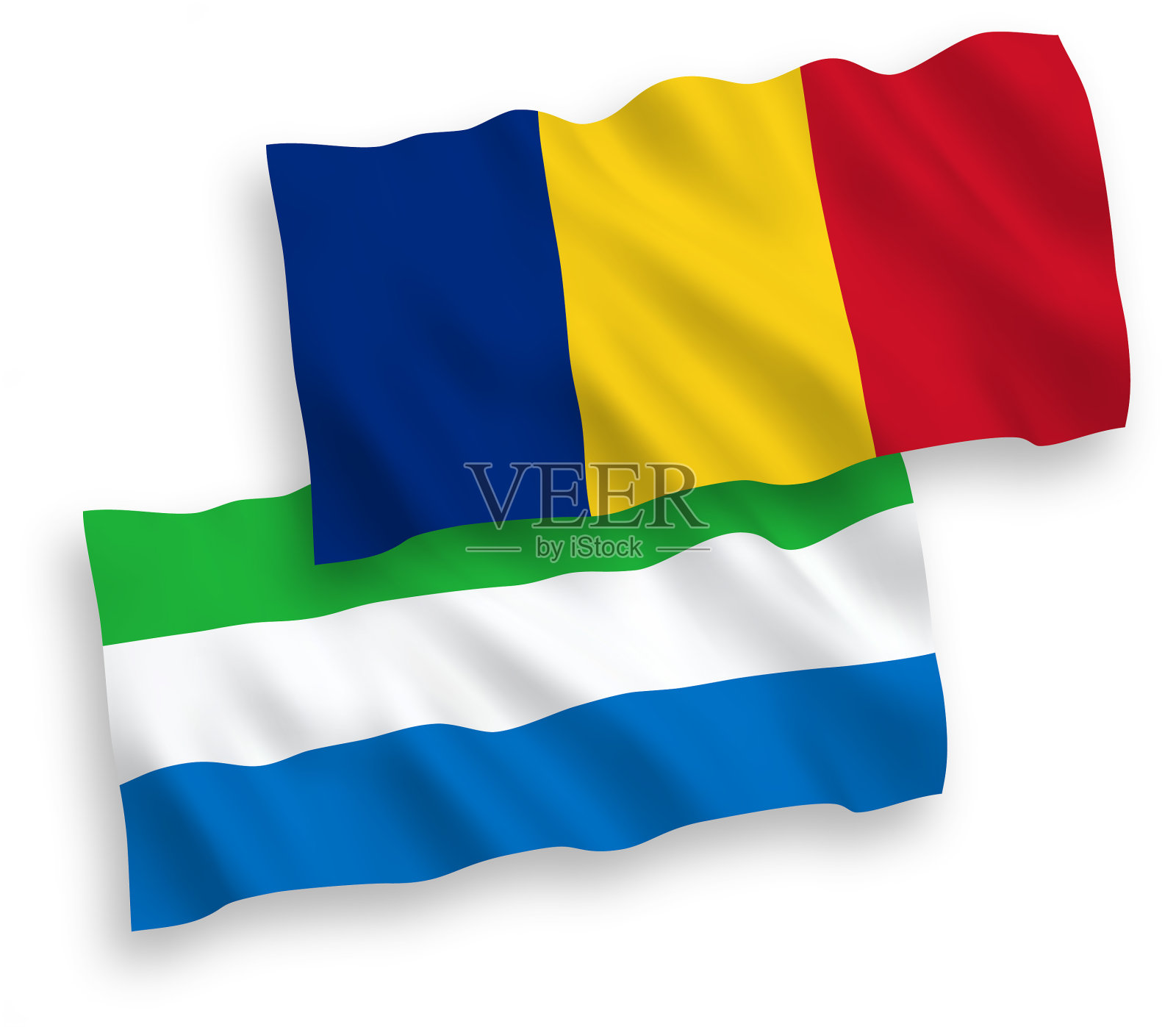 国旗上有罗马尼亚和塞拉利昂的白色设计元素图片