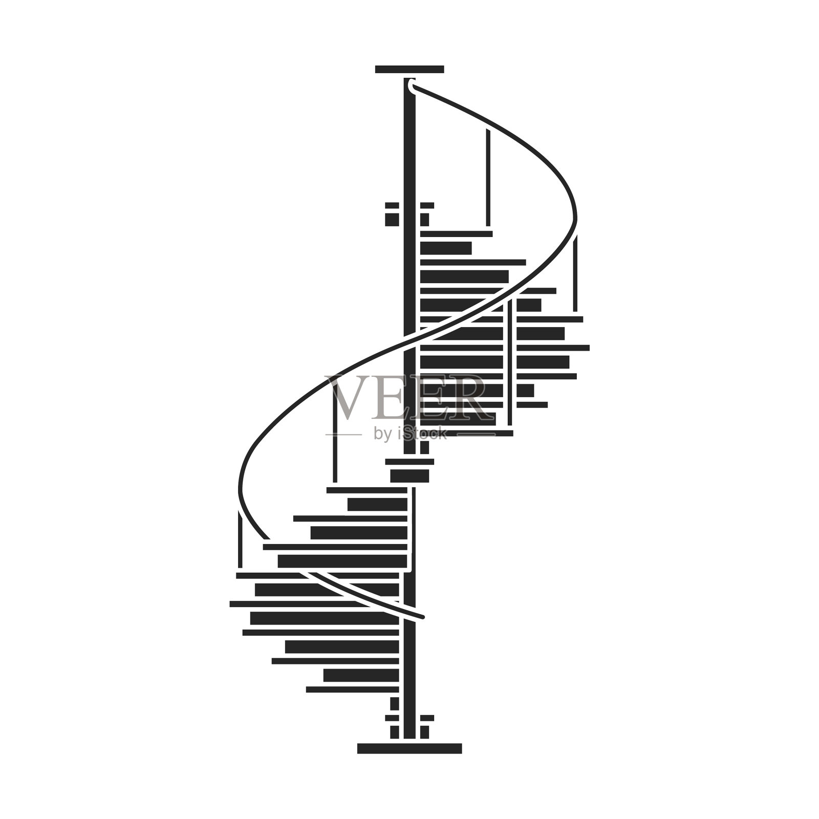 金属楼梯图标，黑色图标插画图片素材