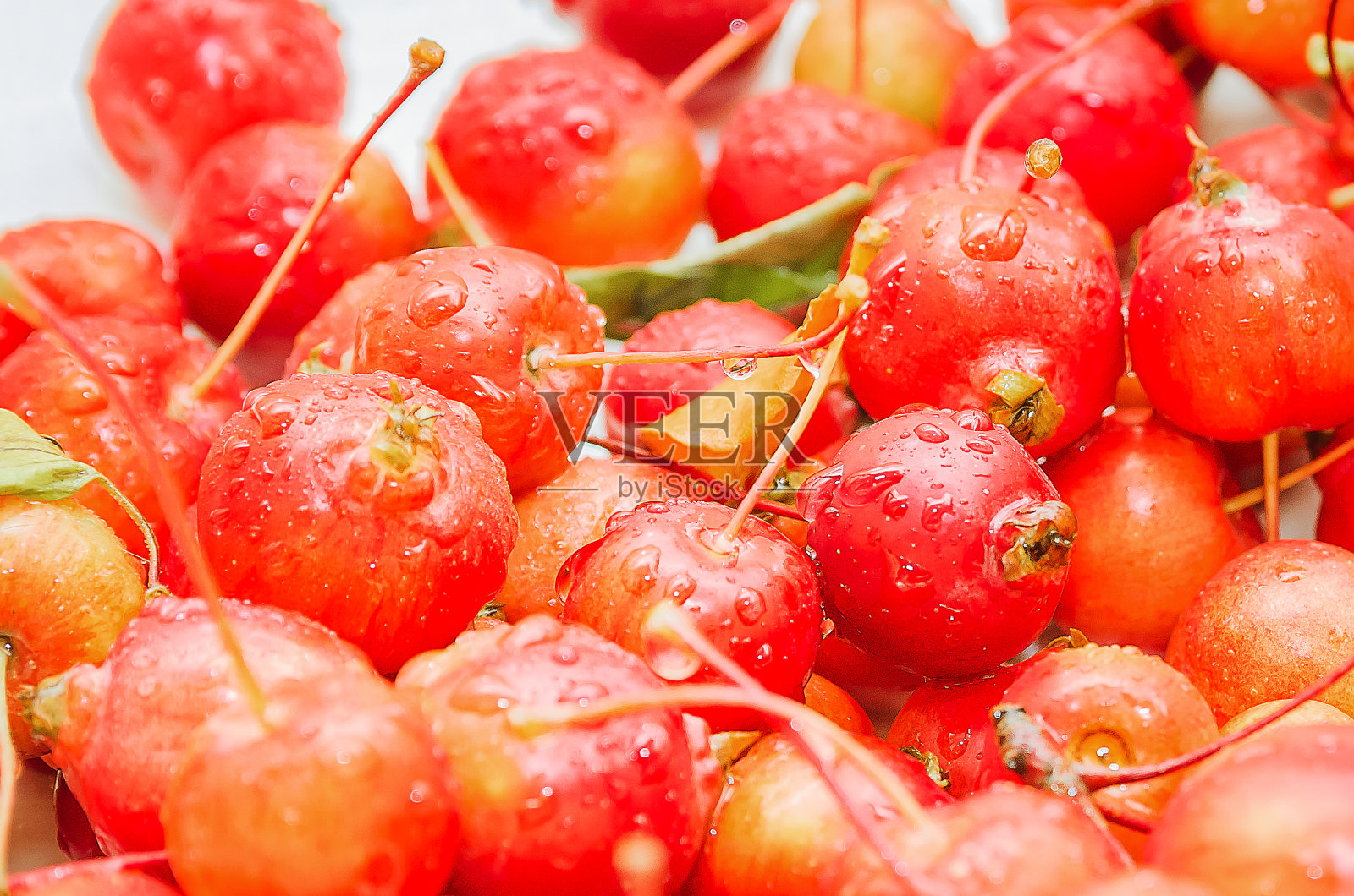 红苹果用水洗。新鲜是健康食品的概念。照片摄影图片