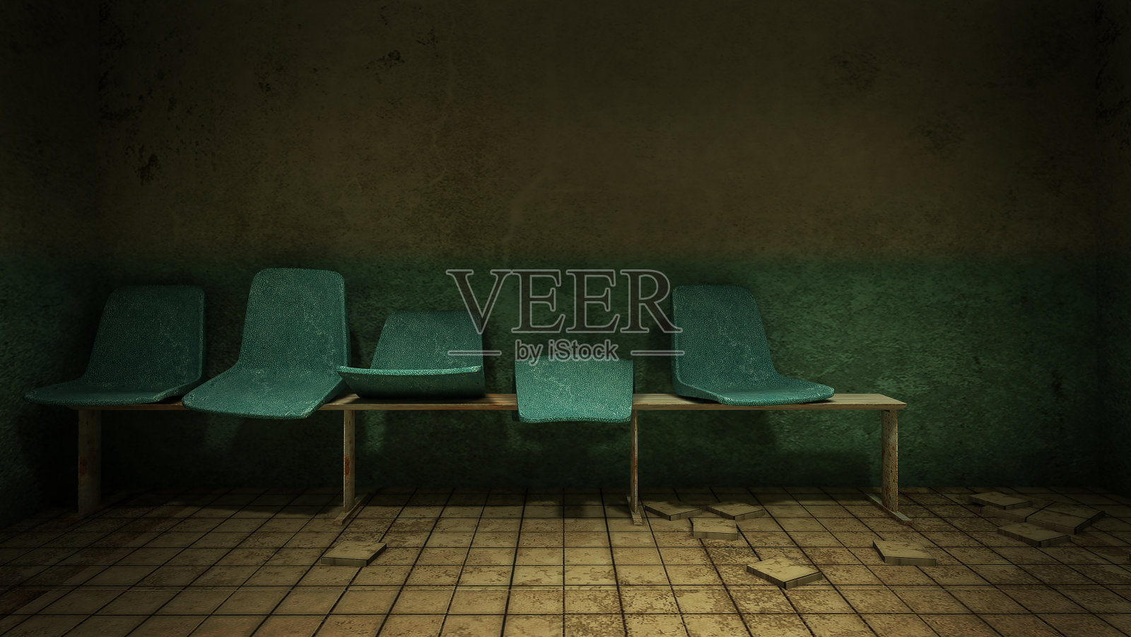 在医院的检查室前等待着恐怖和令人毛骨悚然的座位。照片摄影图片