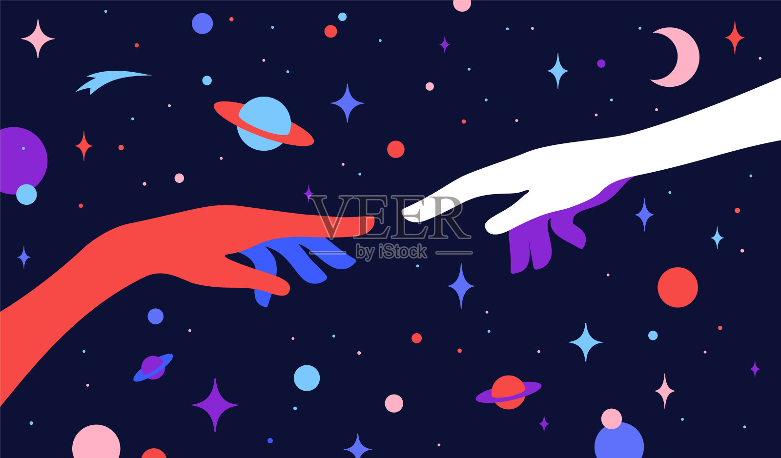 两只手。亚当的创造插画图片素材