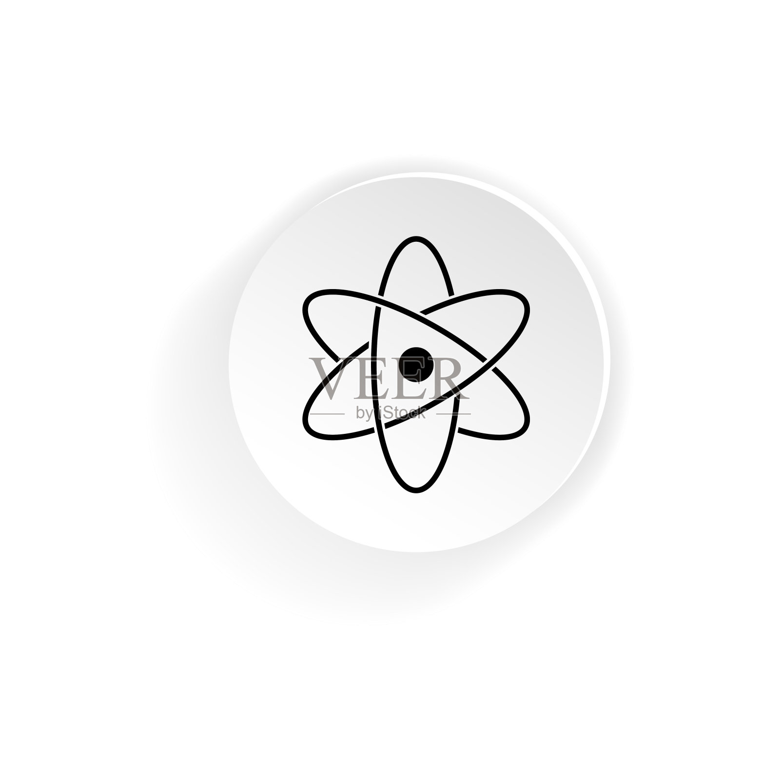 分子原子中子图标。矢量在孤立的白色背景。每股收益10插画图片素材