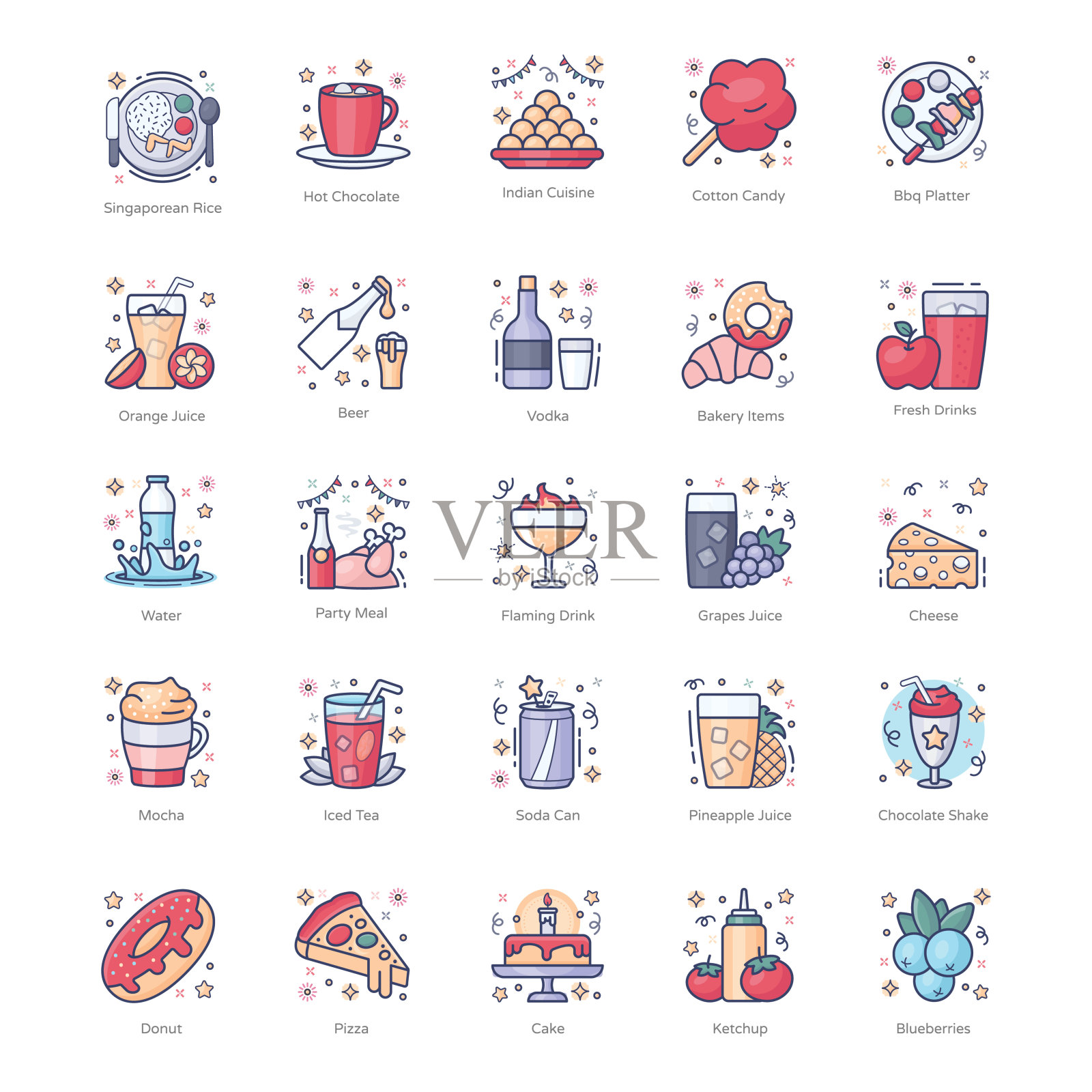 食物，饮料和菜肴项目包图标素材