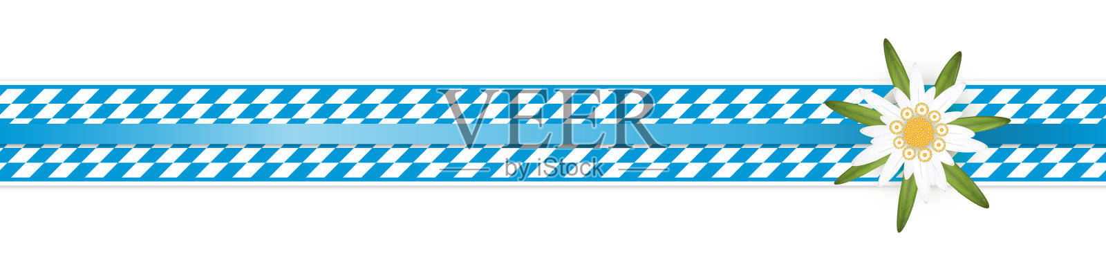 蓝白格子的啤酒节横幅插画图片素材