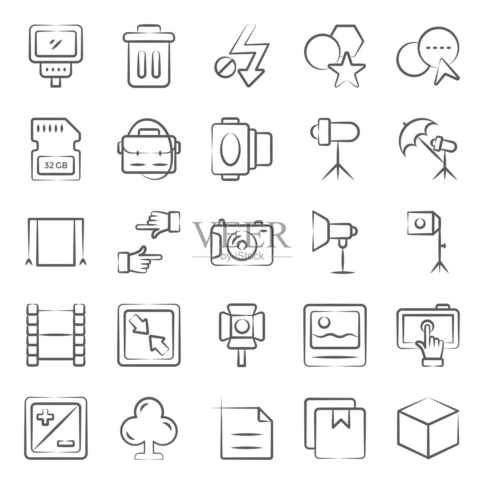 摄影工具线图标包图标素材