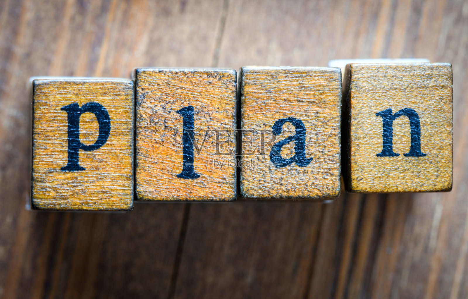 由木制字母组成的单词计划。照片摄影图片