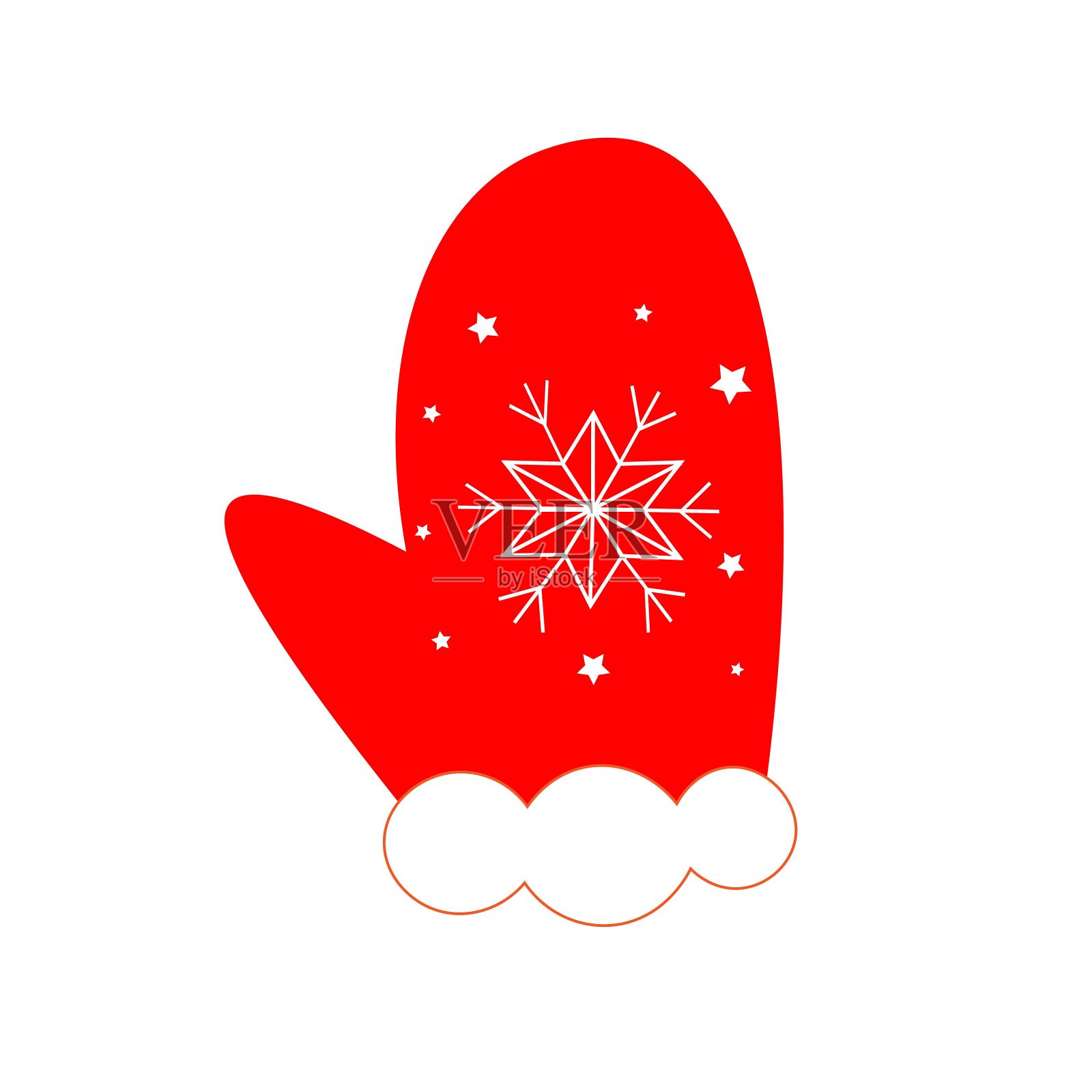 圣诞元素，装饰挂红色孤立背景矢量插图设计元素图片