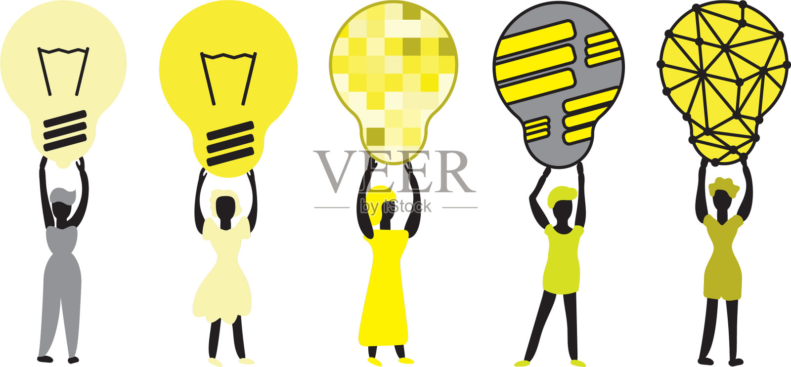 灯泡设计图标灯泡创意元素插画图片素材