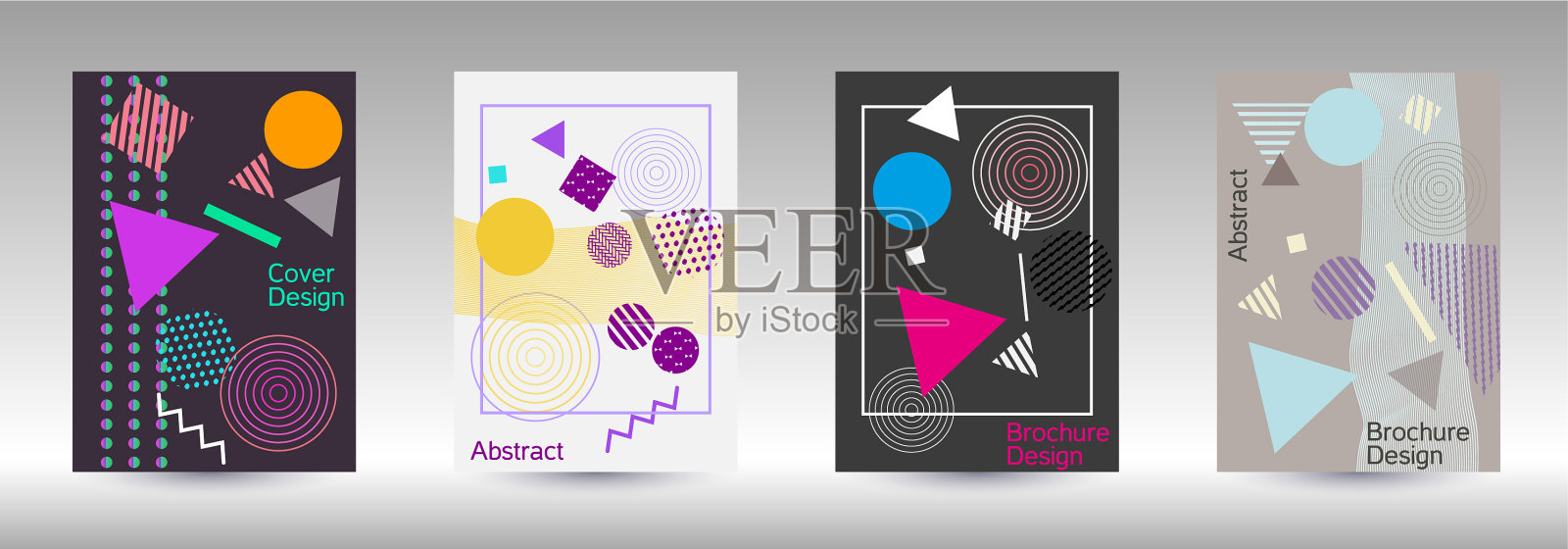 孟菲斯封面设计插画图片素材