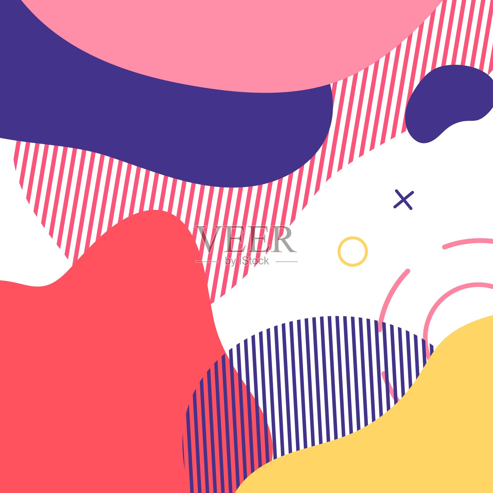 时髦的抽象背景。充满活力的现代色彩围绕着形式和线条。梯度抽象墙纸流动液体形状。设计宣传单的模板，演示。向量插画图片素材