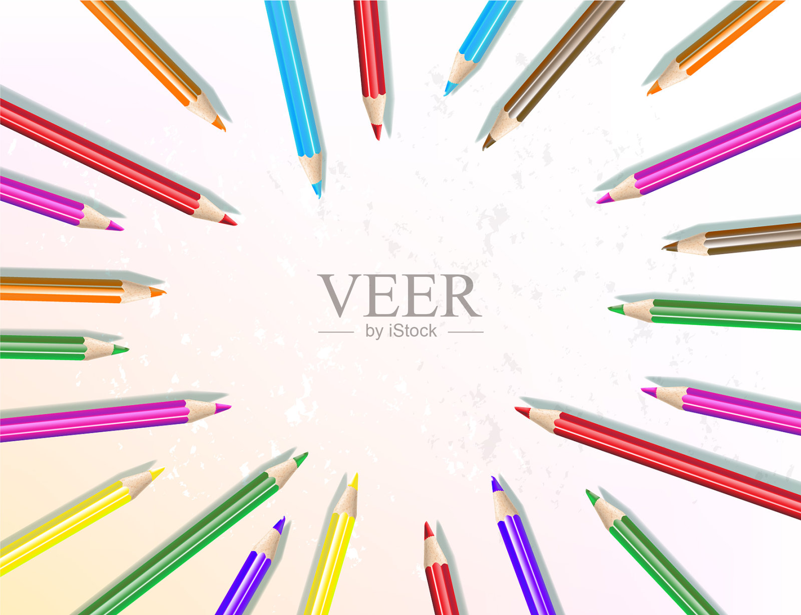 铅笔被排成一圈插画图片素材