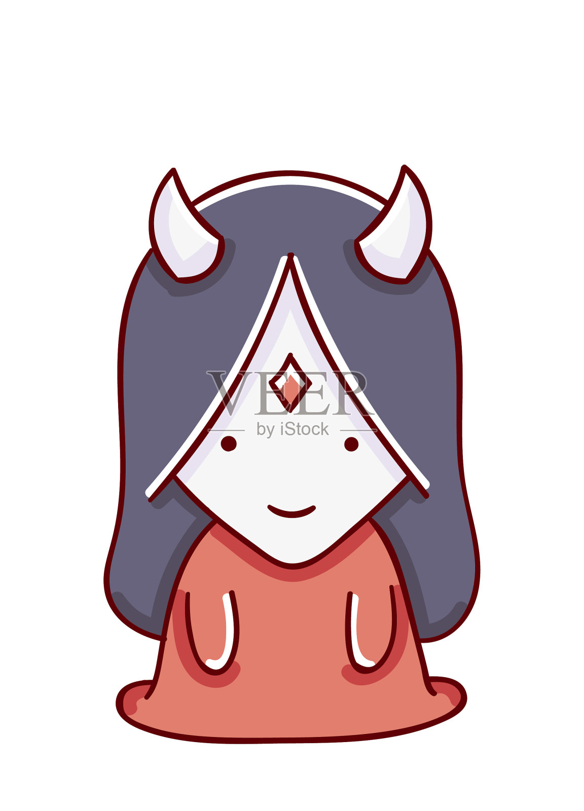 卡通人物卡哇伊怪物可爱的手画插画图片素材