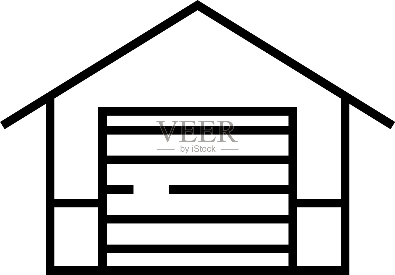 仓库线条图标概念标志轮廓图标素材