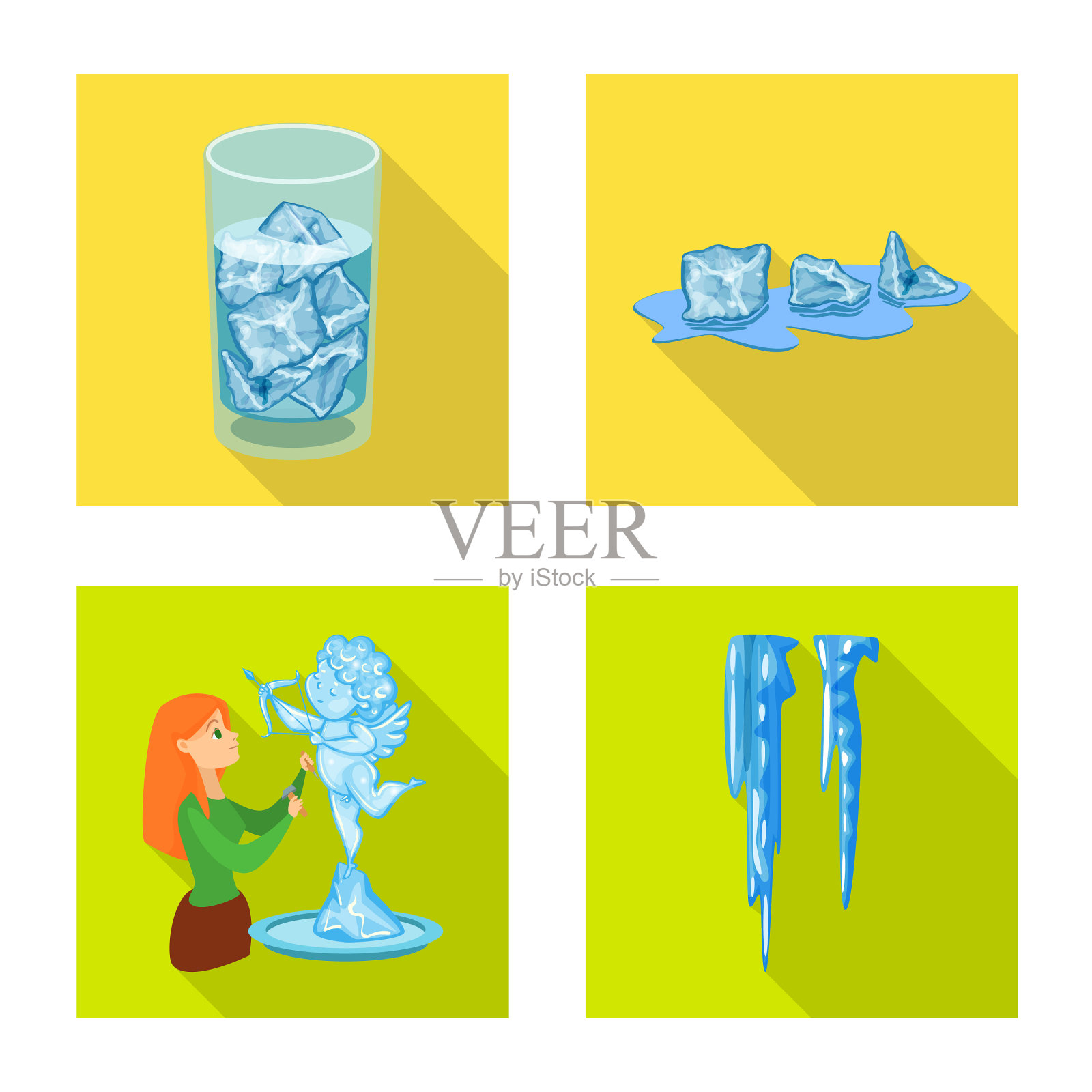 设计纹理与定格的标志集图标素材