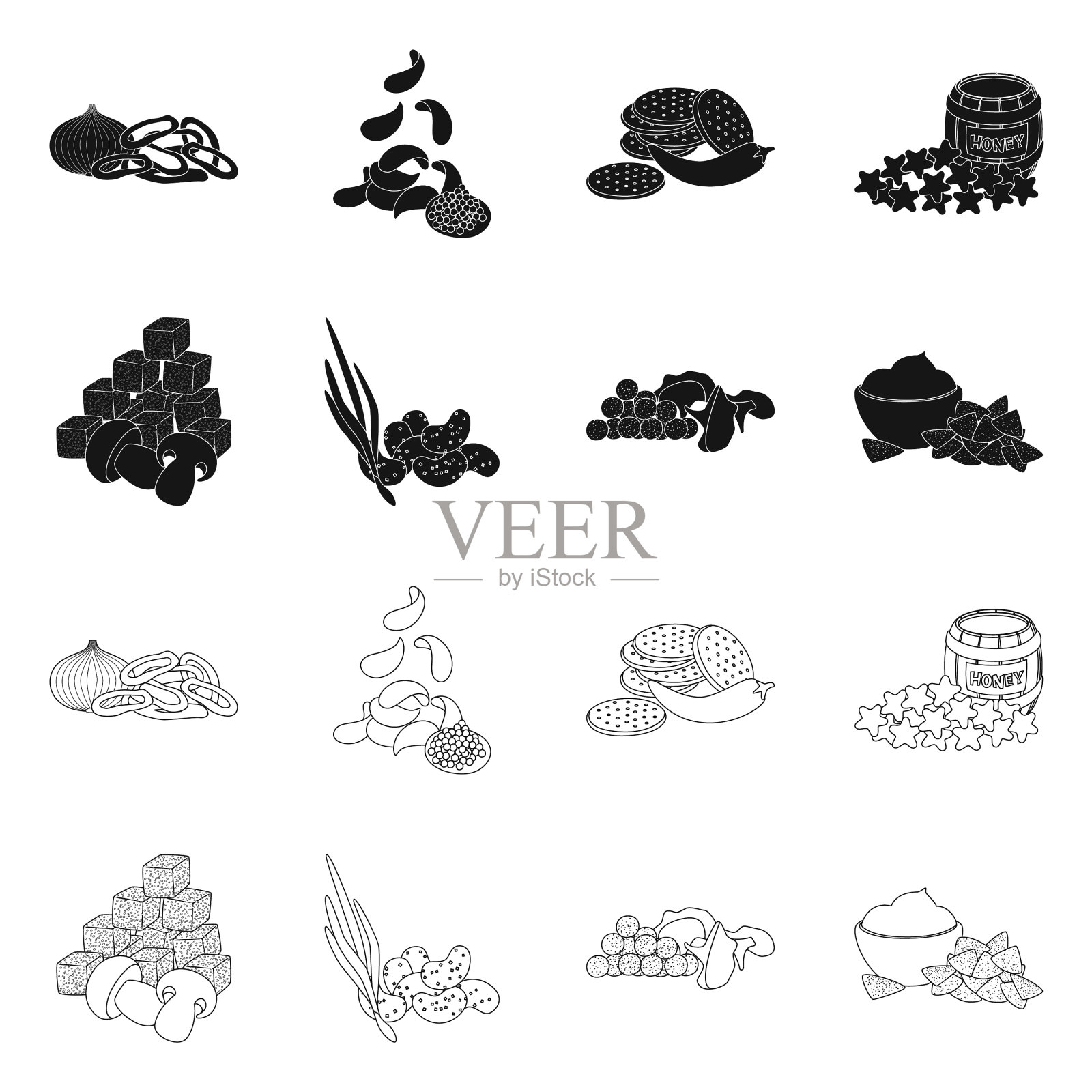 孤立物体的味道和季节标志集图标素材