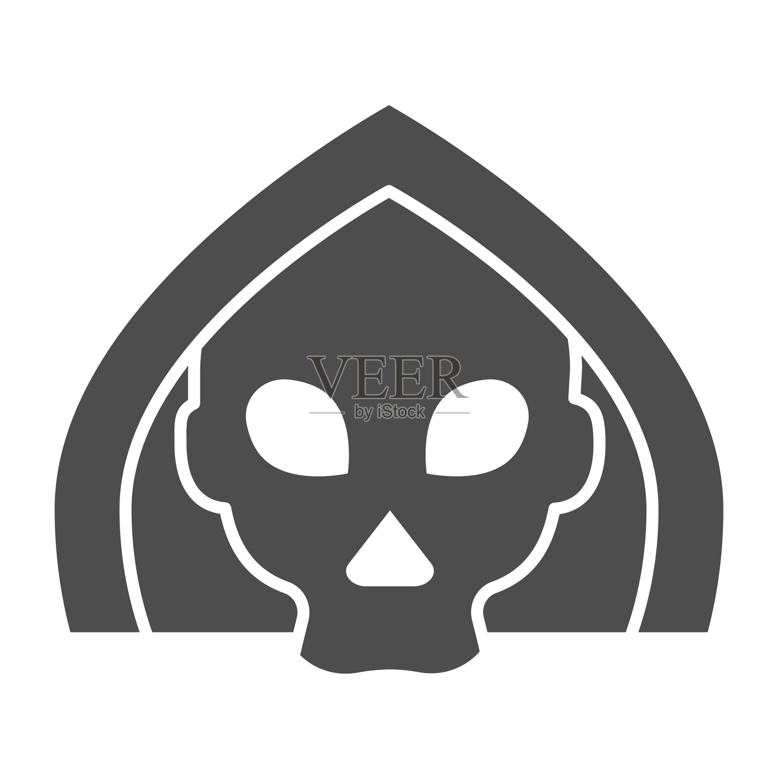 死亡固体图标死神骷髅令人毛骨悚然的恶魔插画图片素材