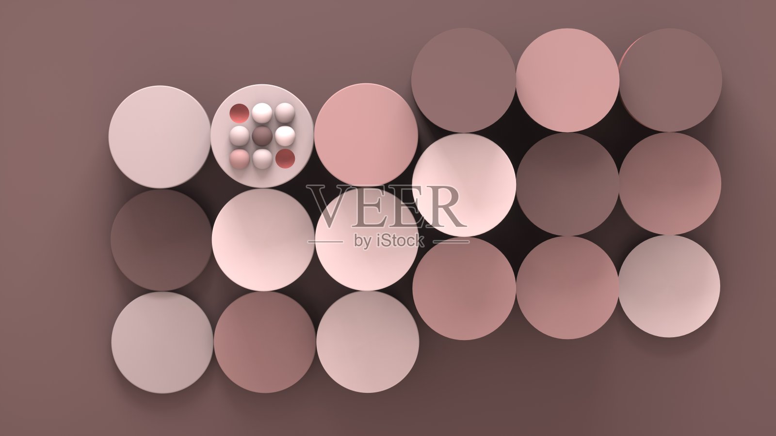 粉罐俯视图三维图像的抽象合成照片摄影图片