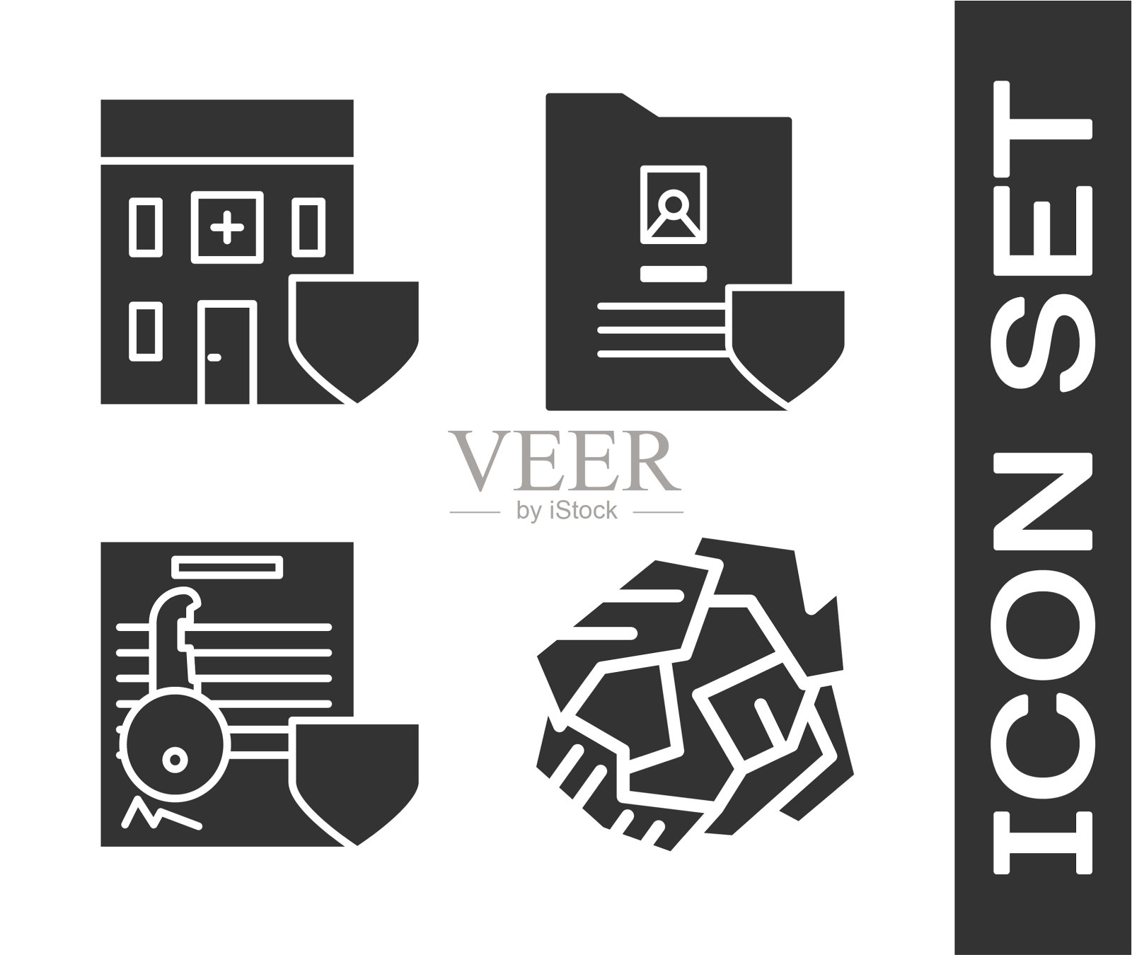 设皱纸球医疗大楼图标素材
