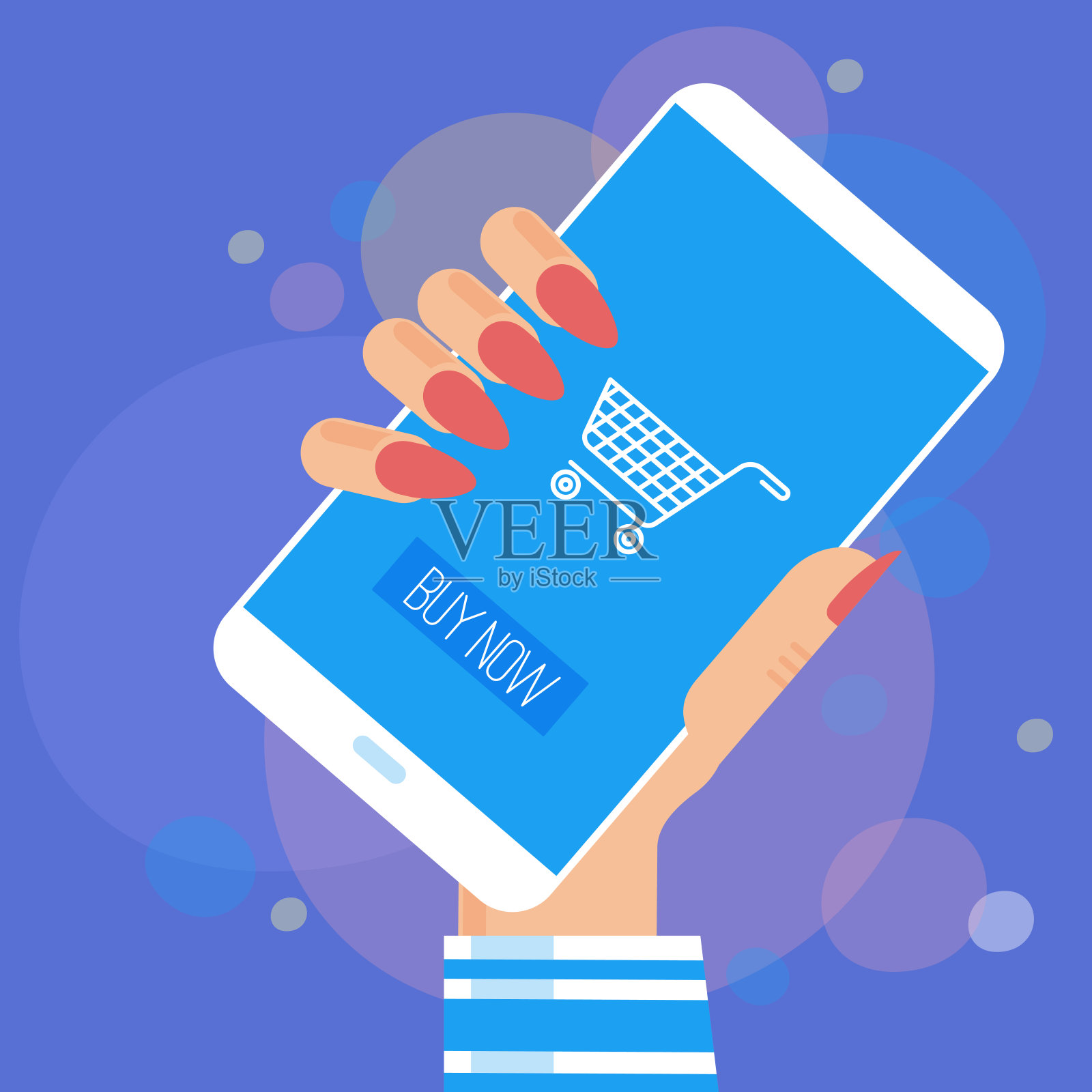 网上、互联网和手机购物插画图片素材